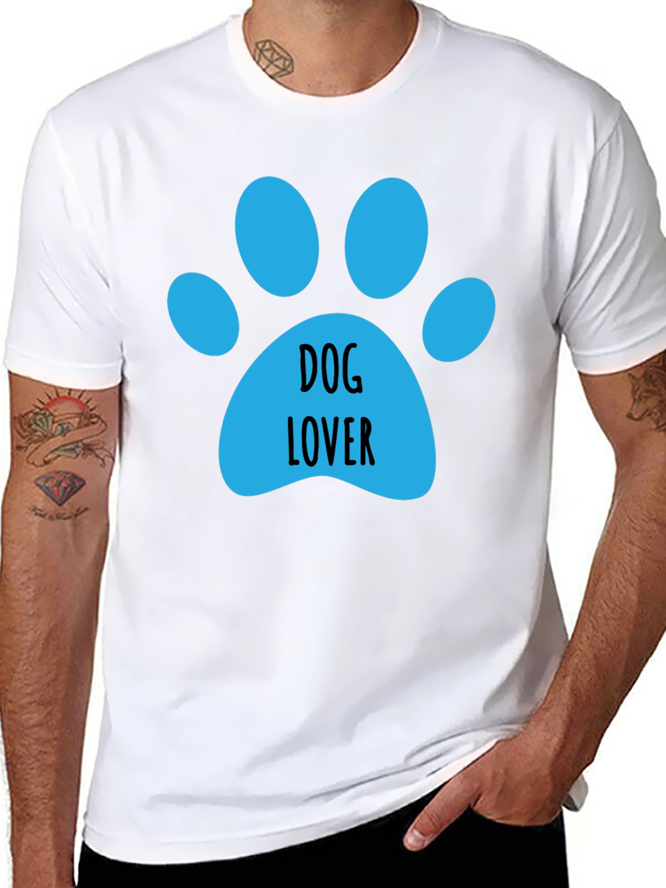 Dog Lover Paw Print Graphic Tee