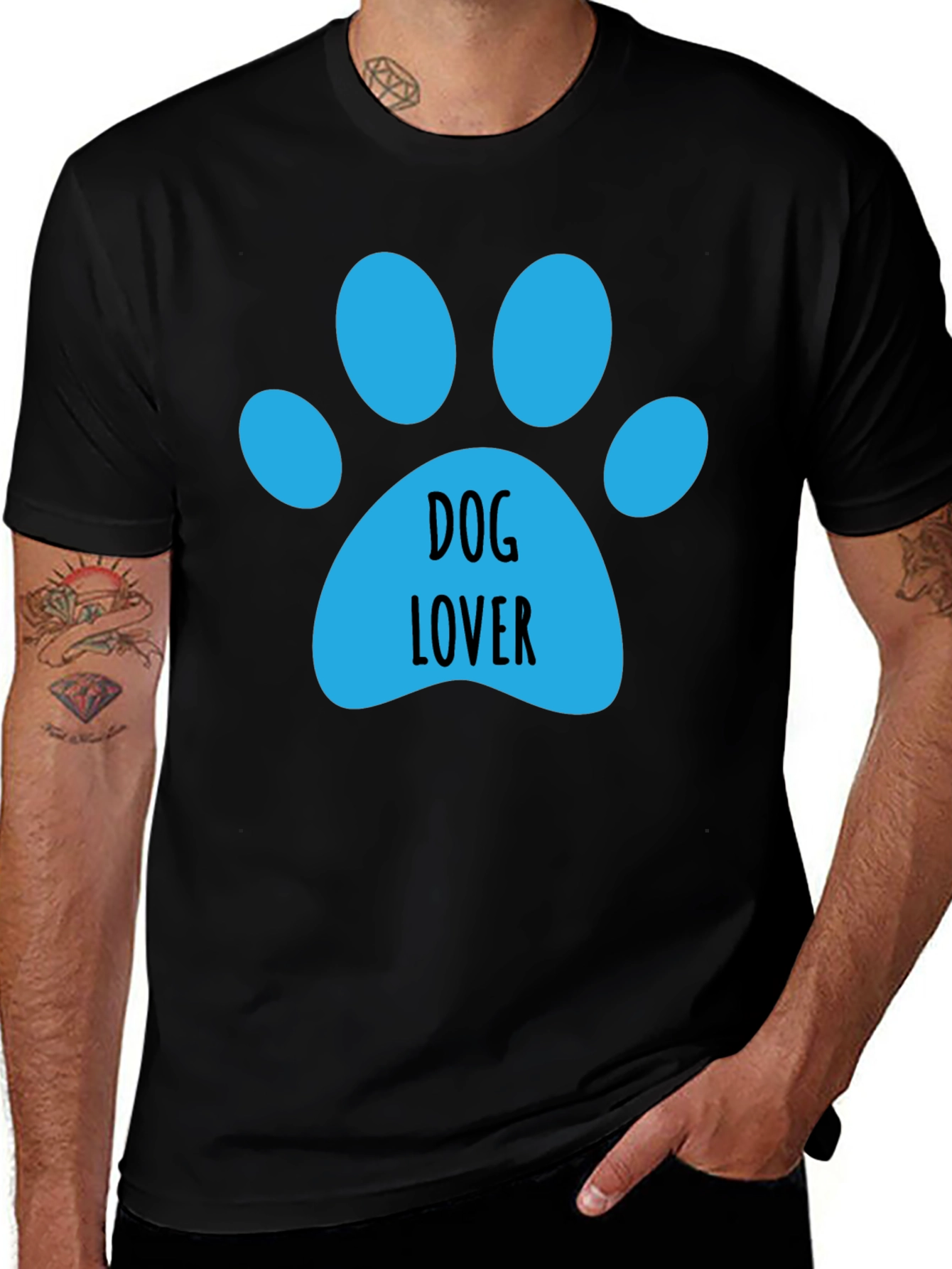 Dog Lover Paw Print Graphic Tee