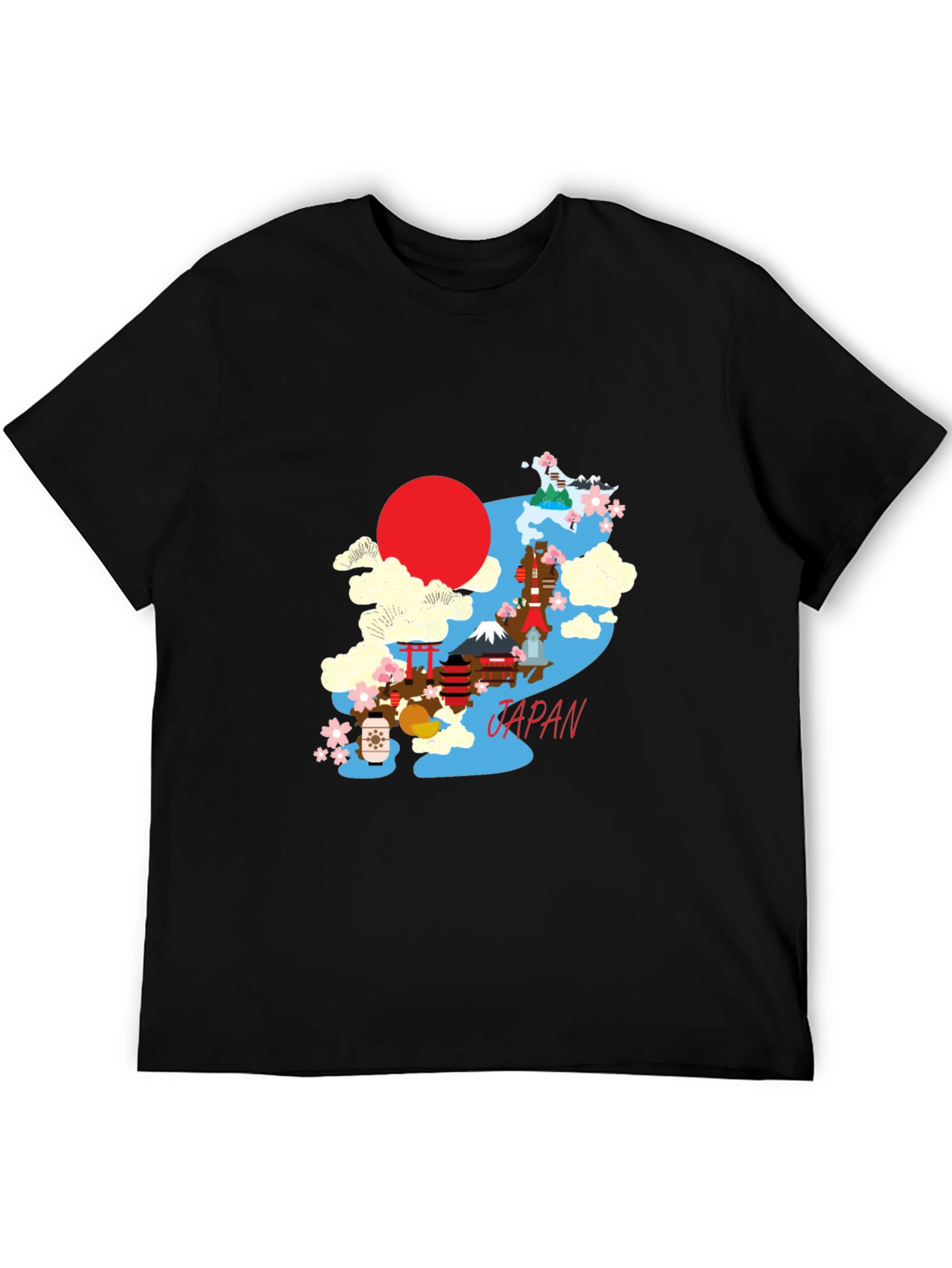 Japan Graphic T-Shirt - Black Crew Neck Tee
