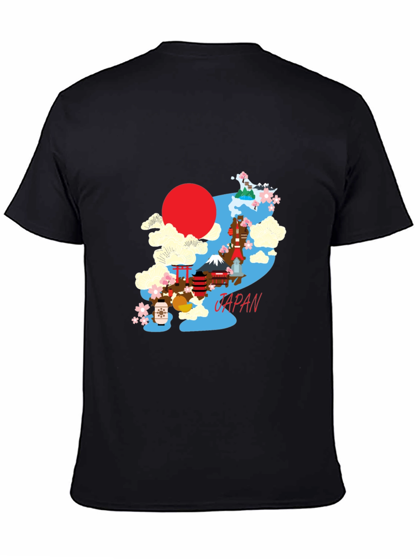 Japan Graphic T-Shirt - Black Crew Neck Tee