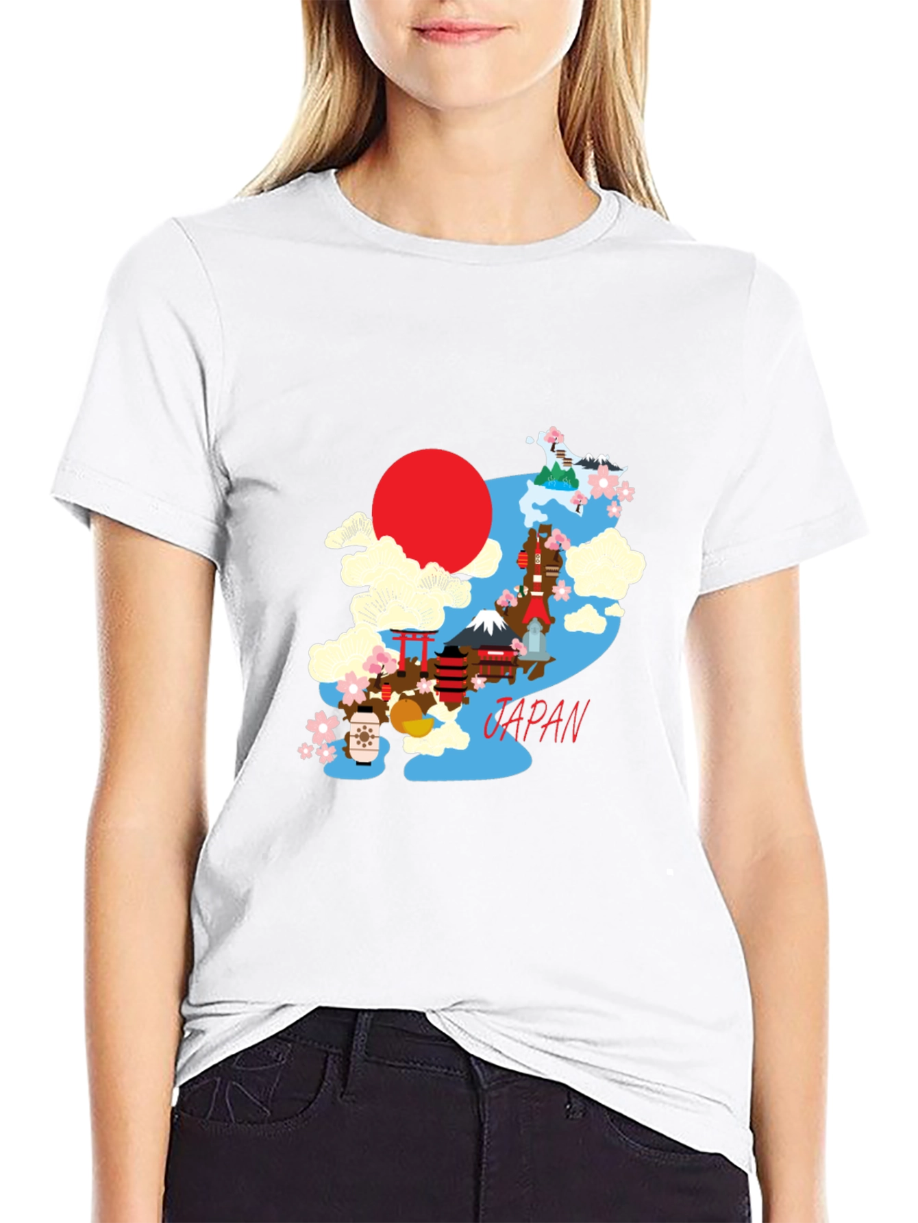 Japan Graphic T-Shirt - Black Crew Neck Tee
