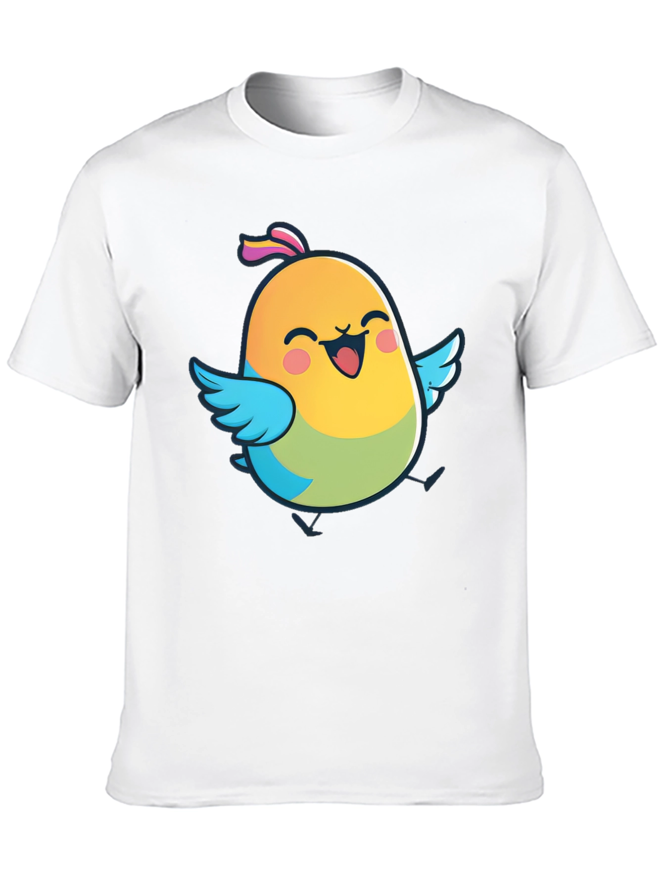 Cute Bird Graphic Black T-Shirt