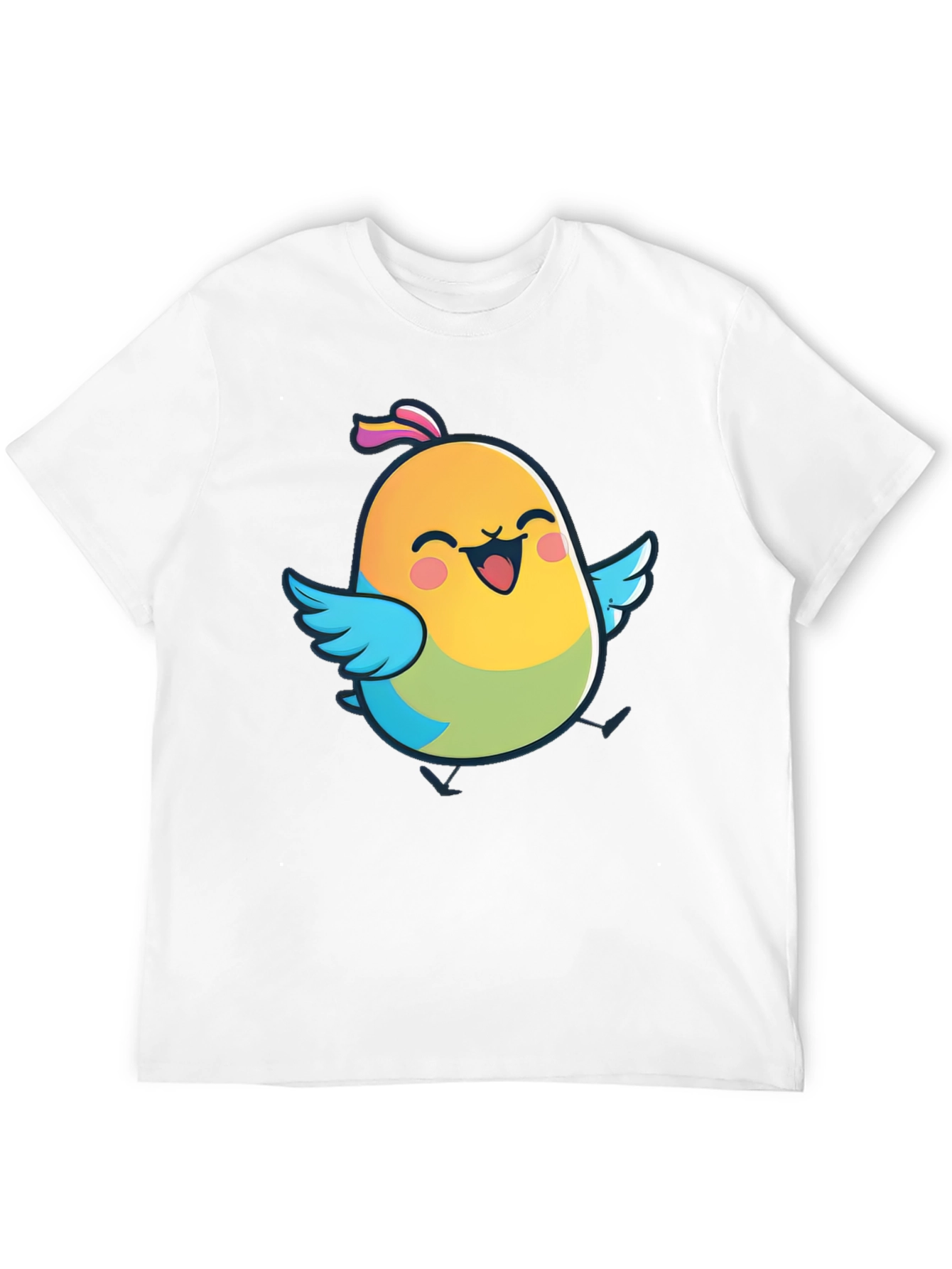 Cute Bird Graphic Black T-Shirt