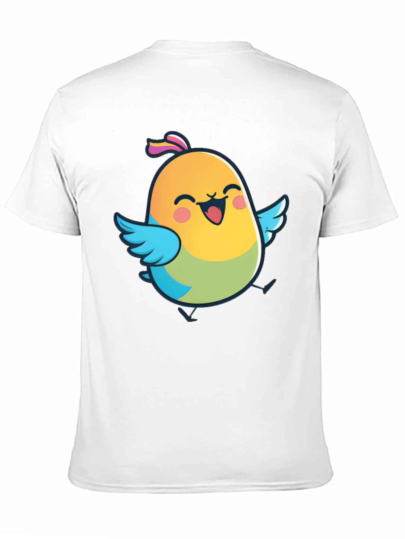 Cute Bird Graphic Black T-Shirt