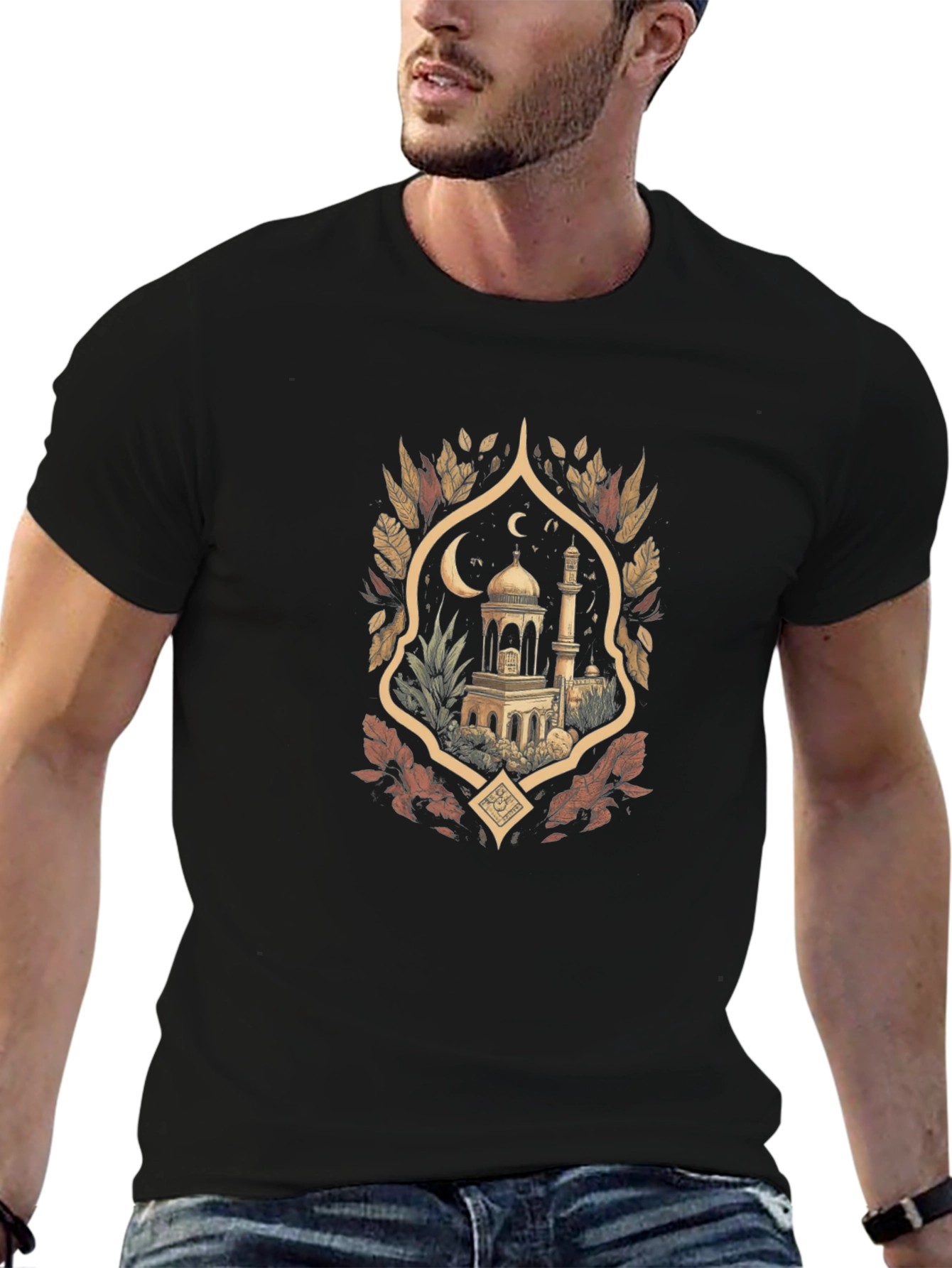 Eid Mubarak Mosque Graphic T-Shirt