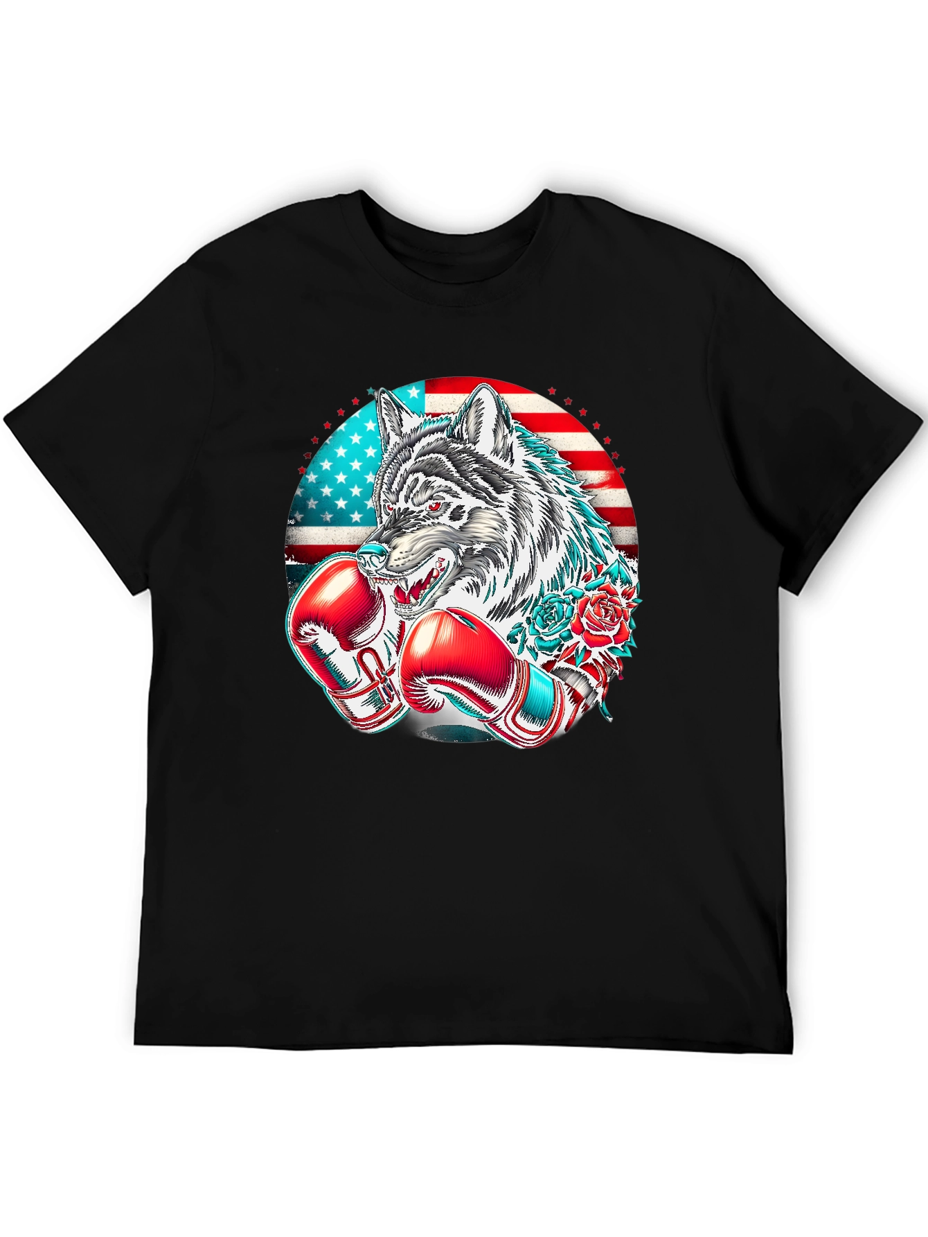 American Wolf Boxer Graphic Tee