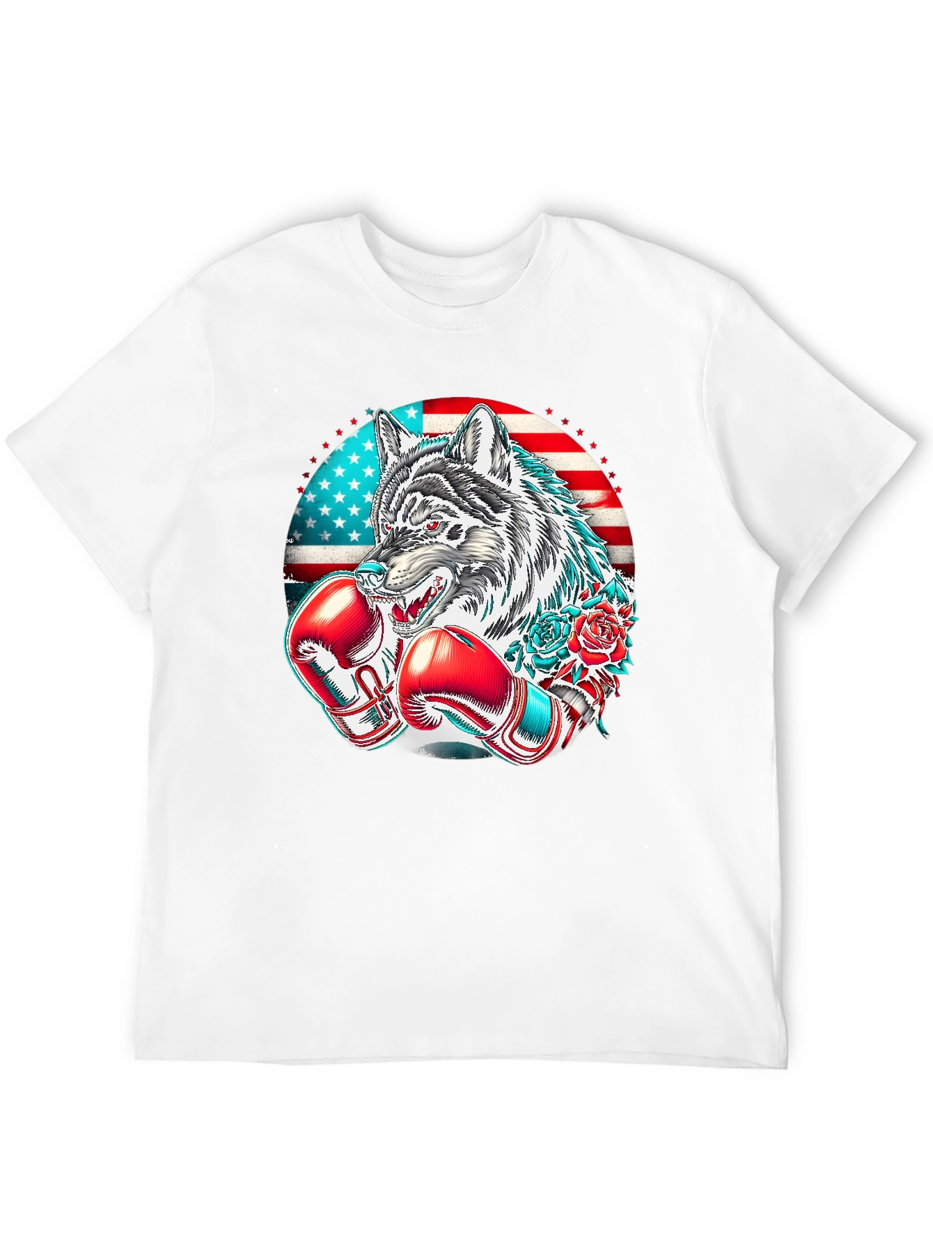 American Wolf Boxer Graphic Tee
