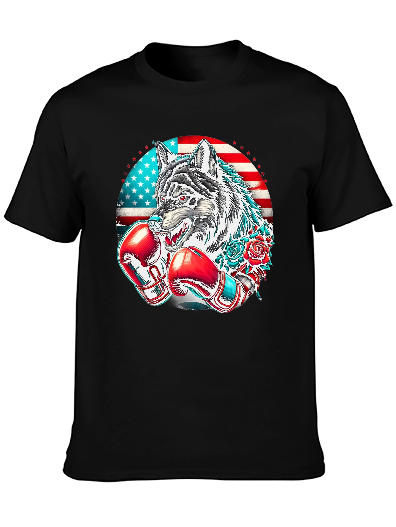 American Wolf Boxer Graphic Tee