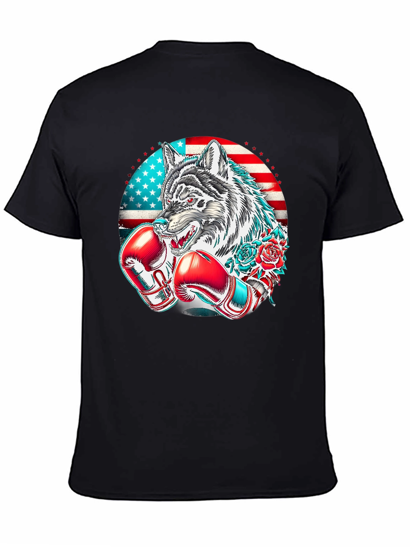 American Wolf Boxer Graphic Tee