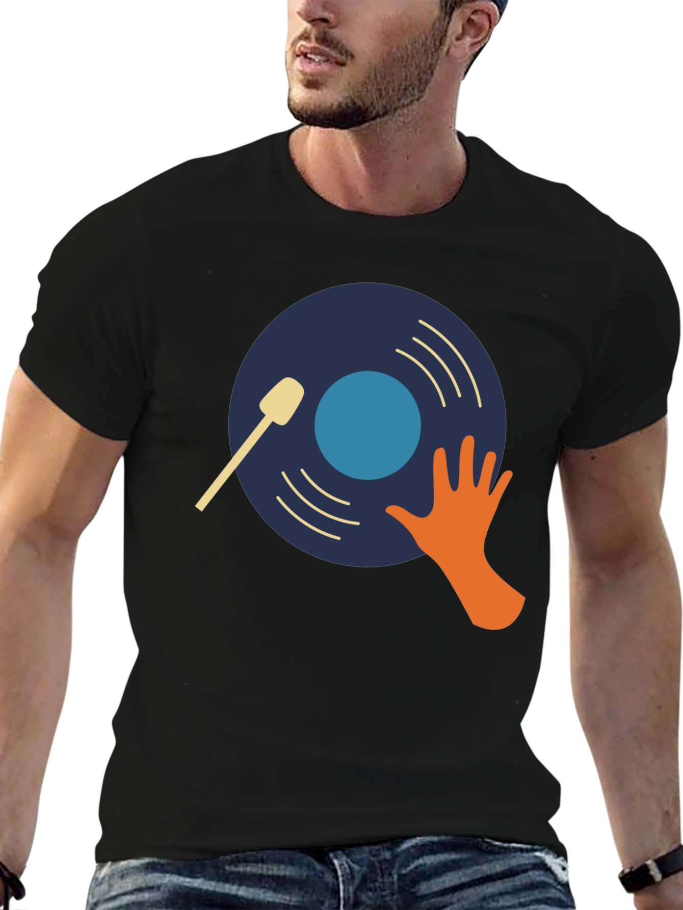 DJ Vinyl Graphic T-Shirt - Modern Style