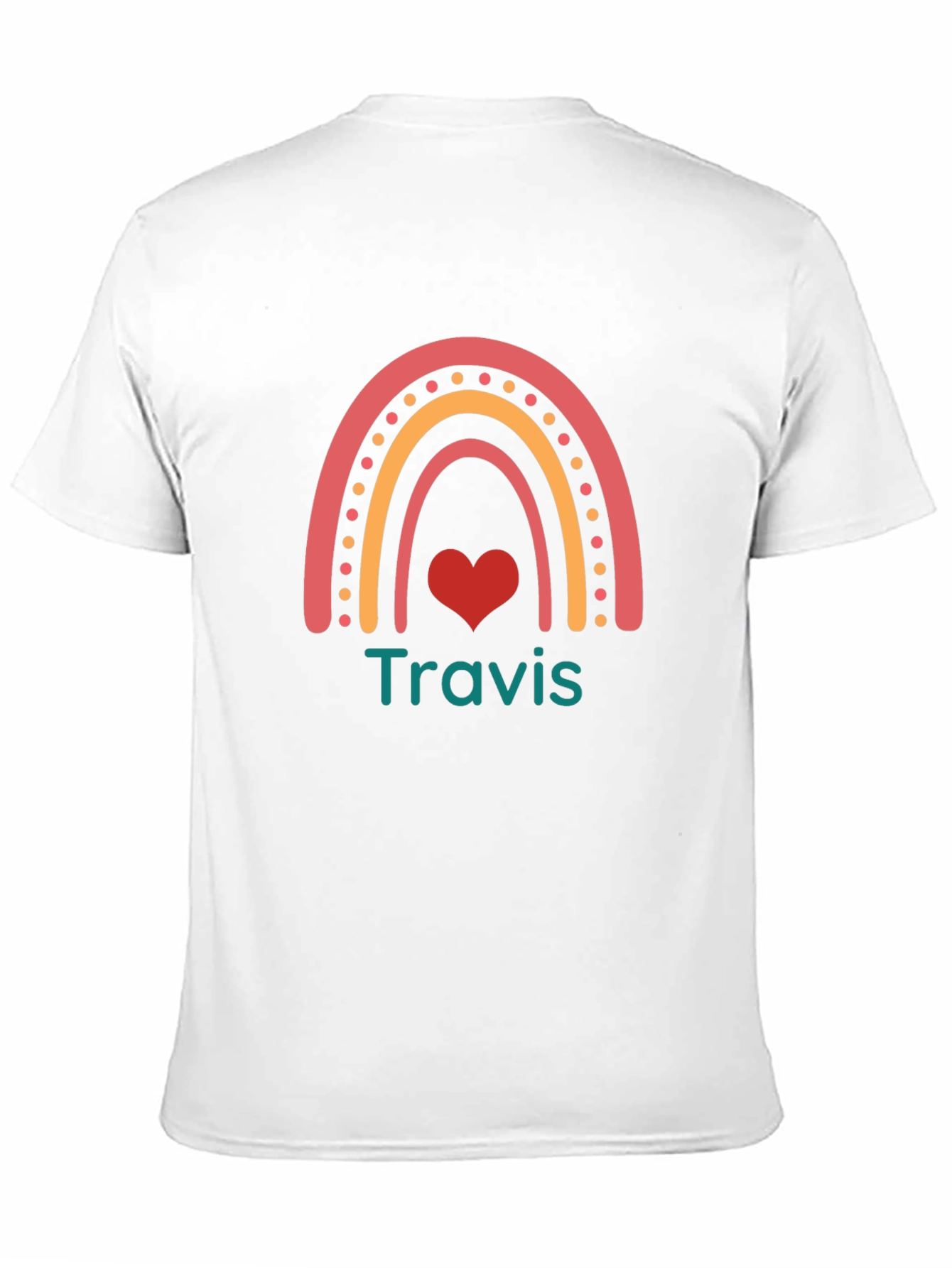 Personalized Rainbow Heart T-Shirt - Travis