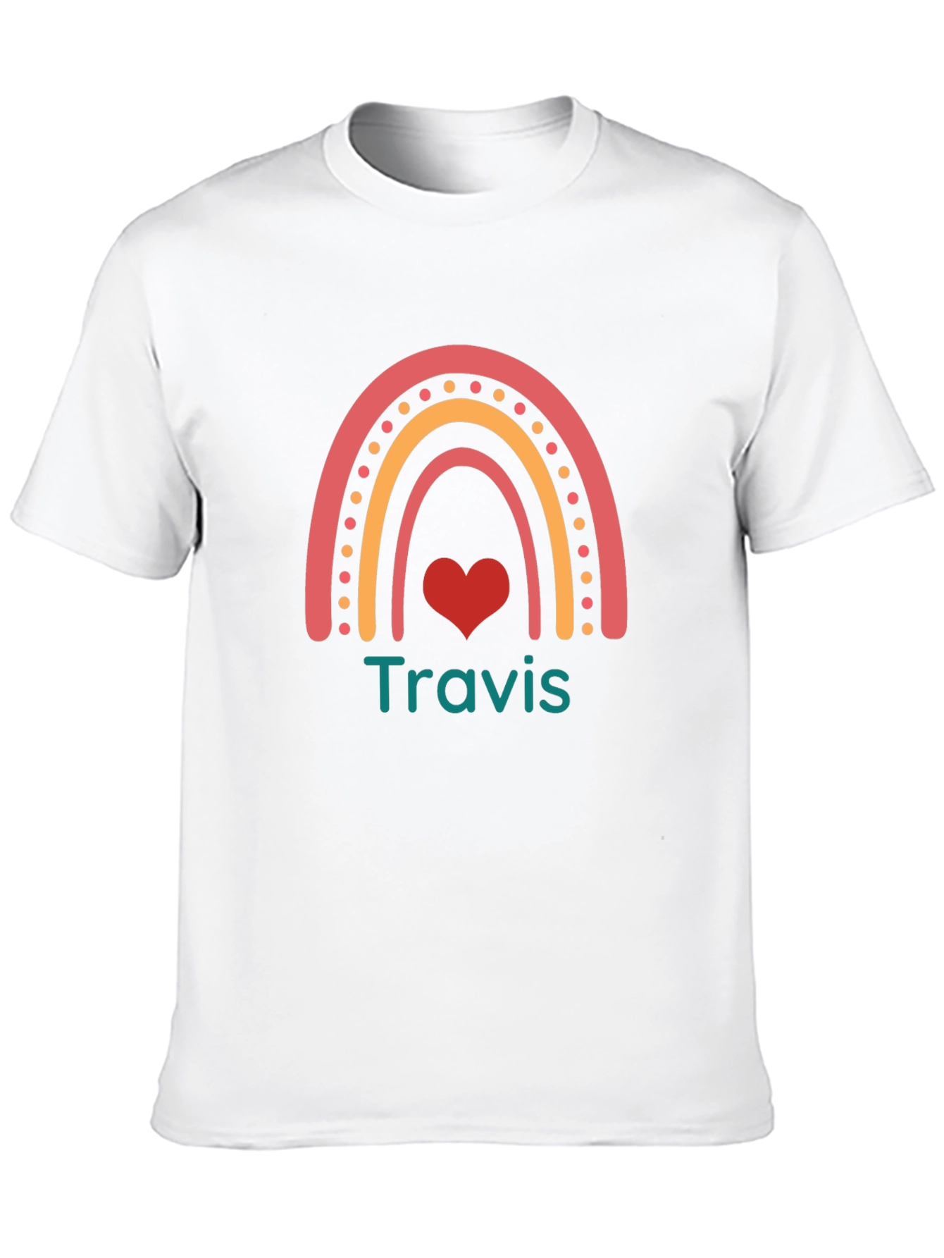 Personalized Rainbow Heart T-Shirt - Travis