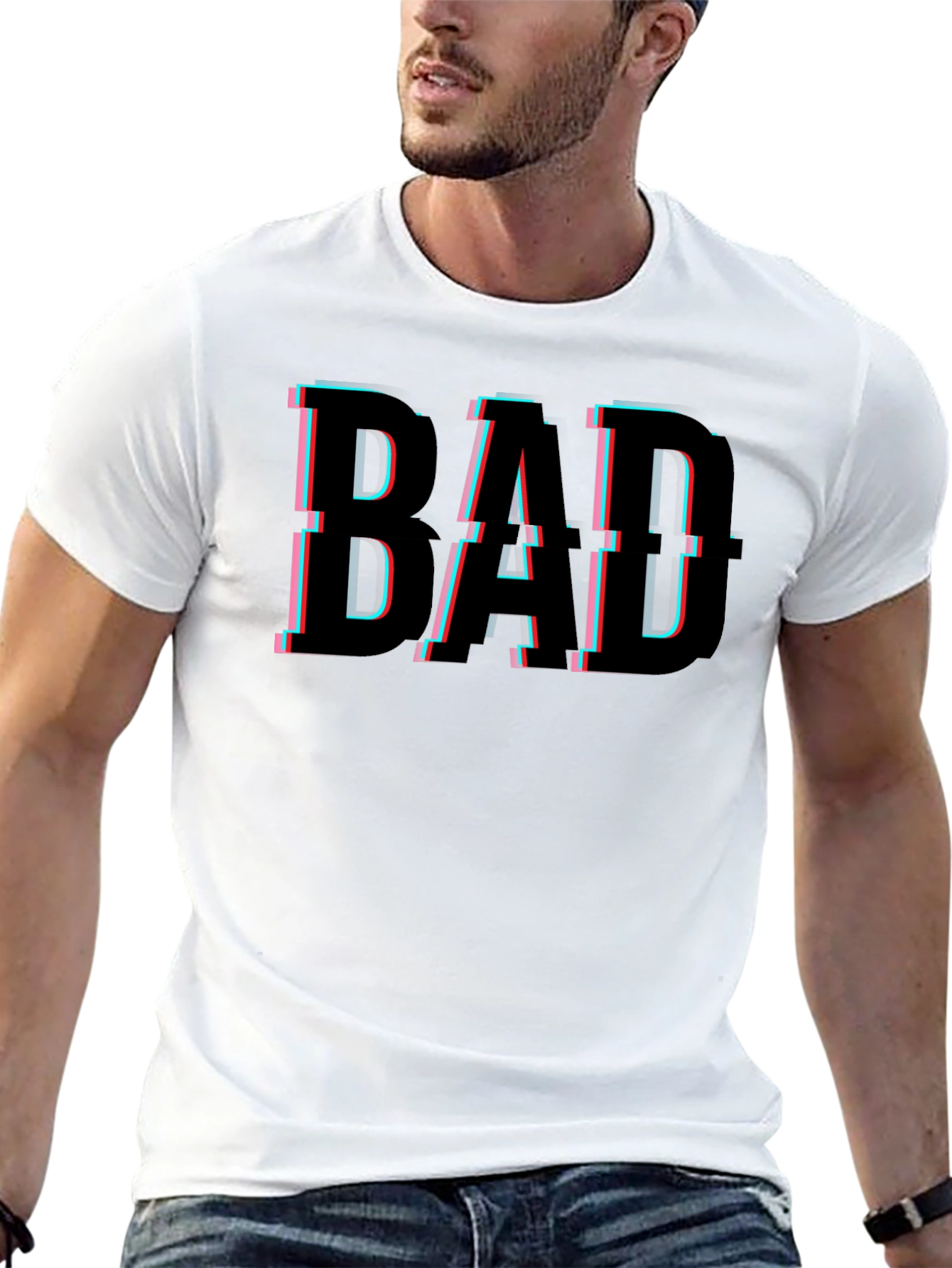 Bad Dad Glitch T-Shirt - Cool Fathers Day Tee