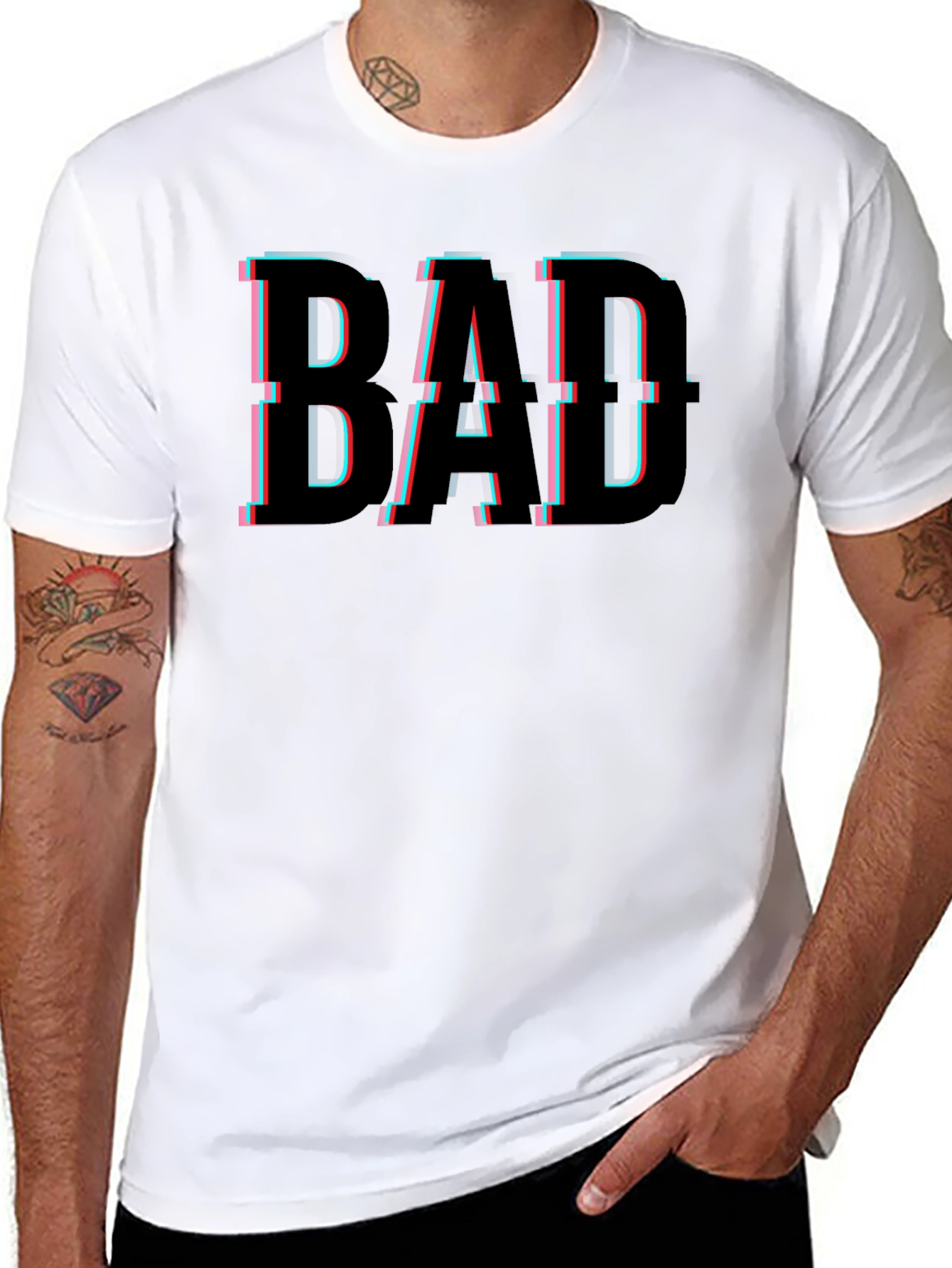 Bad Dad Glitch T-Shirt - Cool Fathers Day Tee
