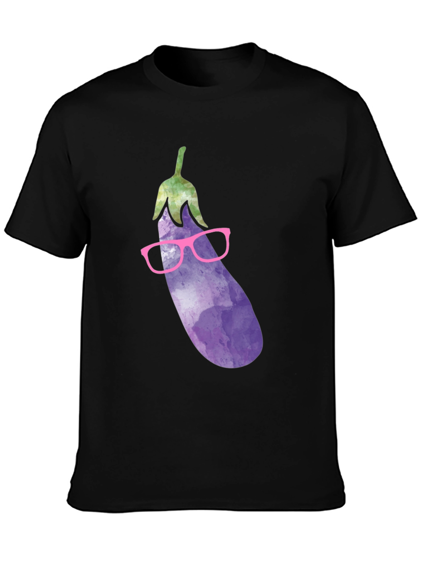 Eggplant with Glasses Graphic T-Shirt