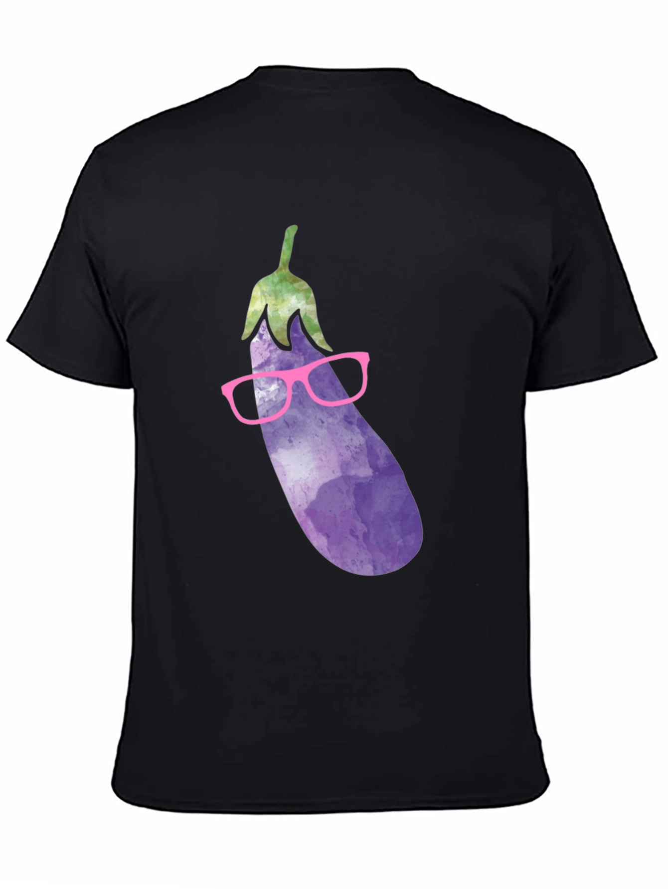 Eggplant with Glasses Graphic T-Shirt