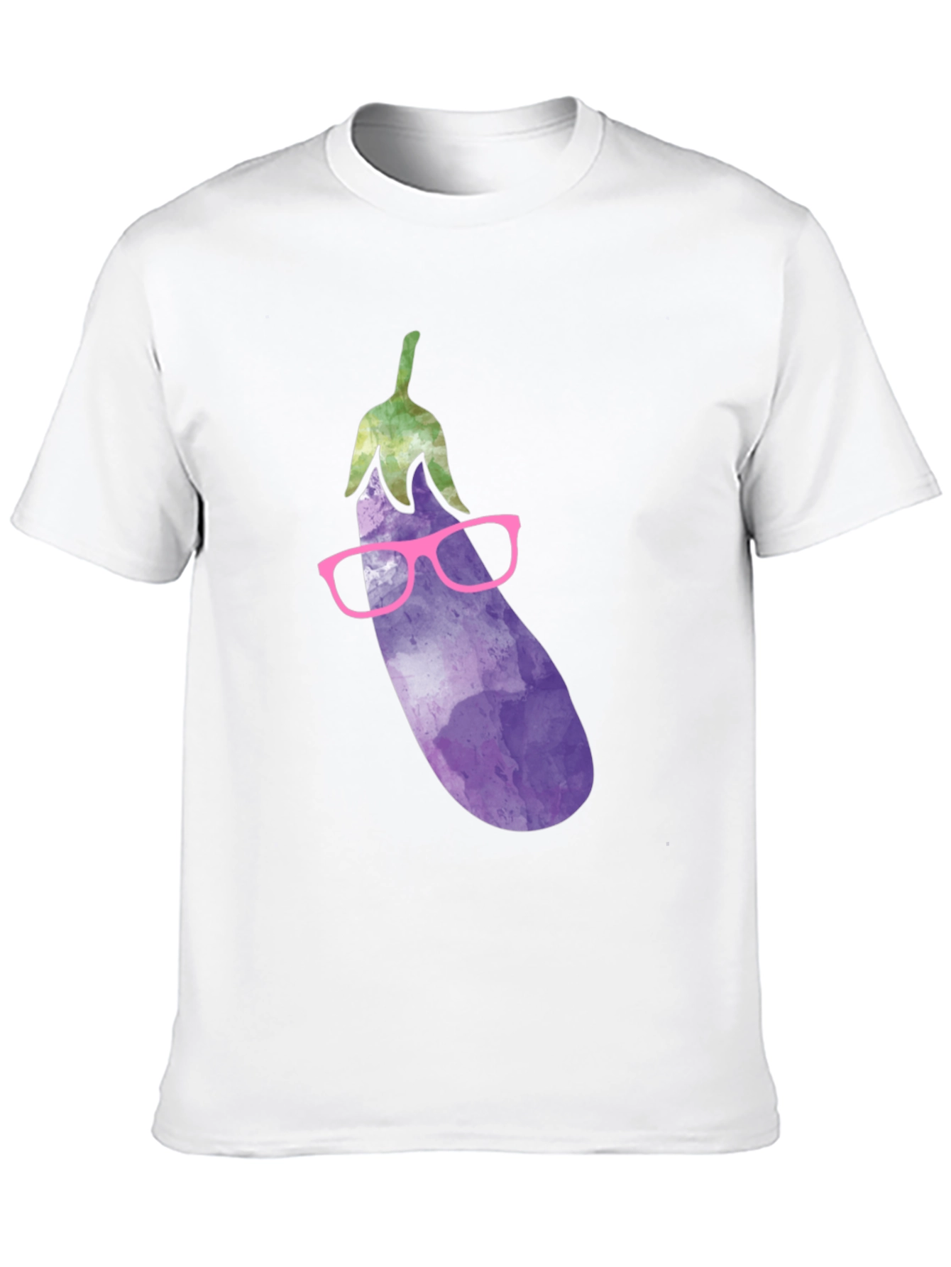 Eggplant with Glasses Graphic T-Shirt