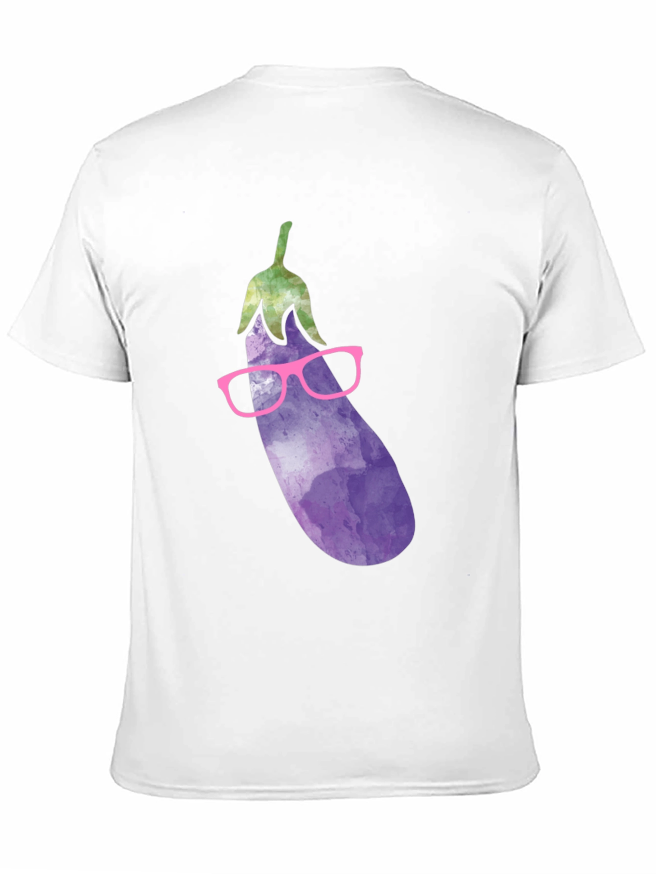 Eggplant with Glasses Graphic T-Shirt
