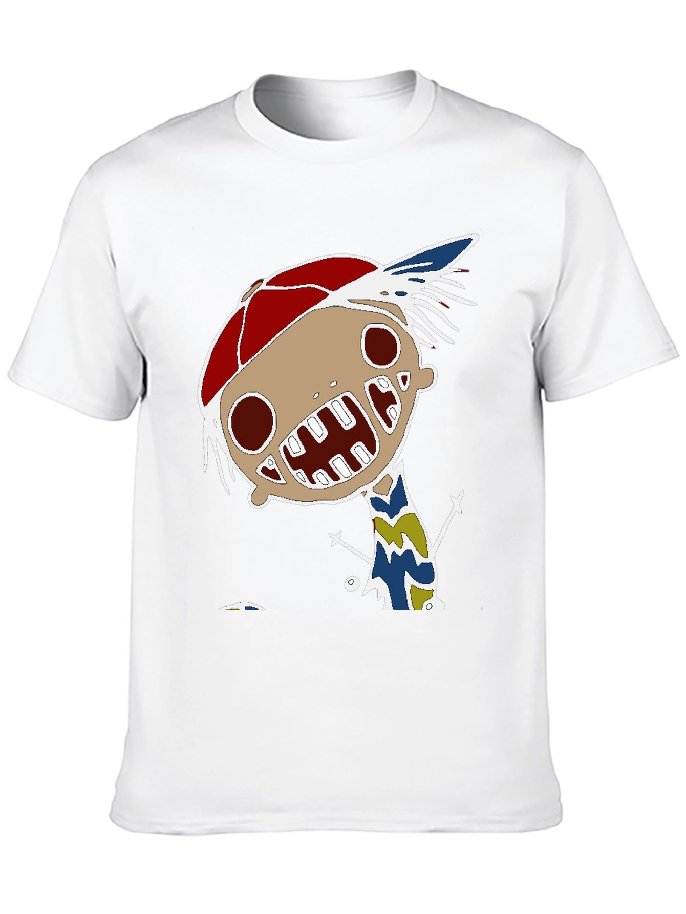Unique Cartoon Character Graphic Print Black T-Shirt