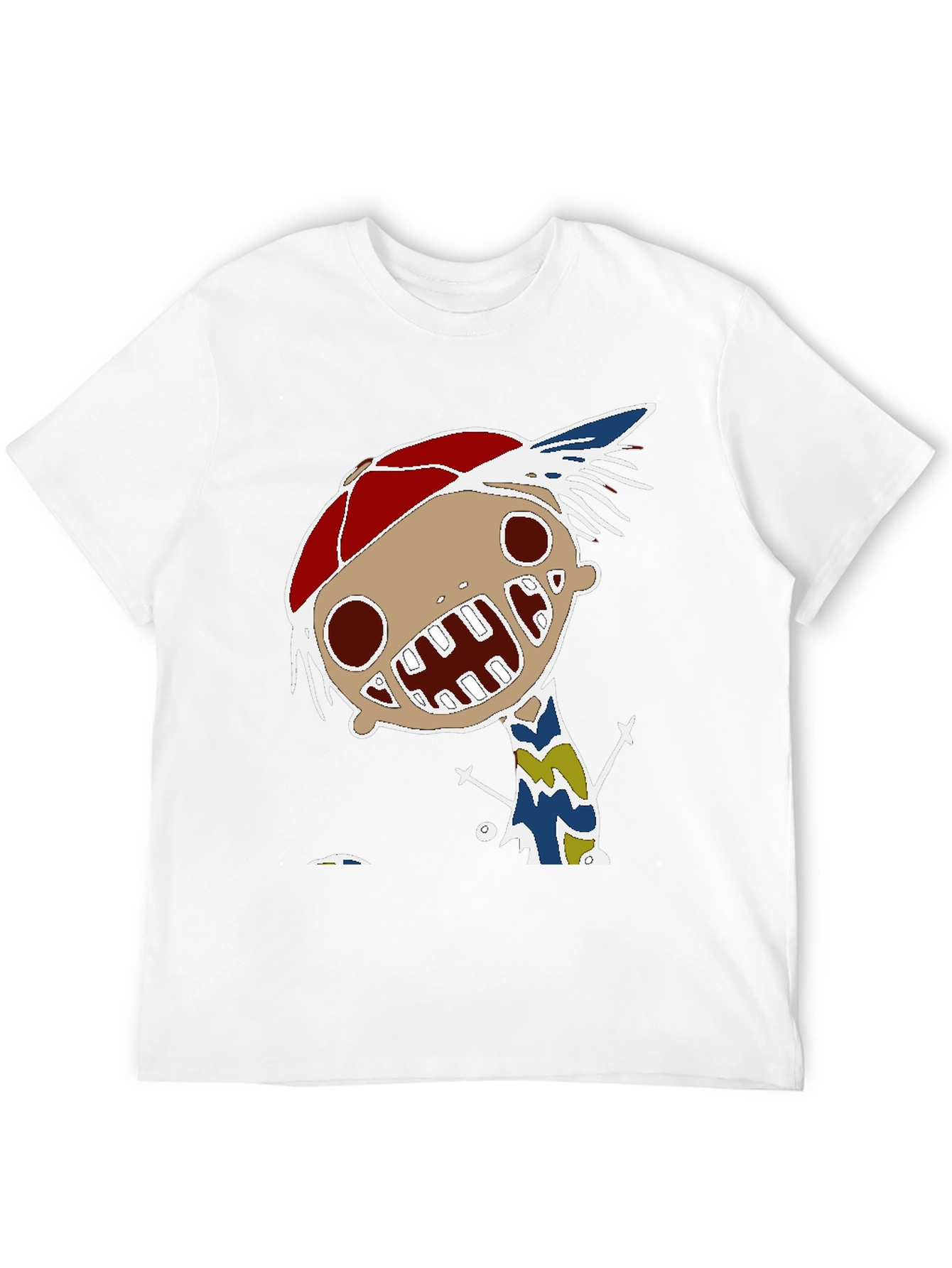 Unique Cartoon Character Graphic Print Black T-Shirt