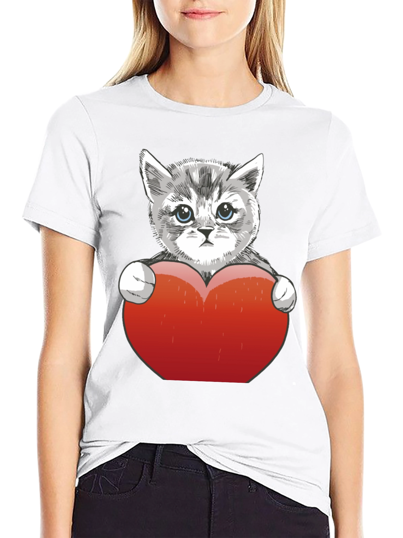 Cute Kitten Heart T-Shirt - Perfect Gift!