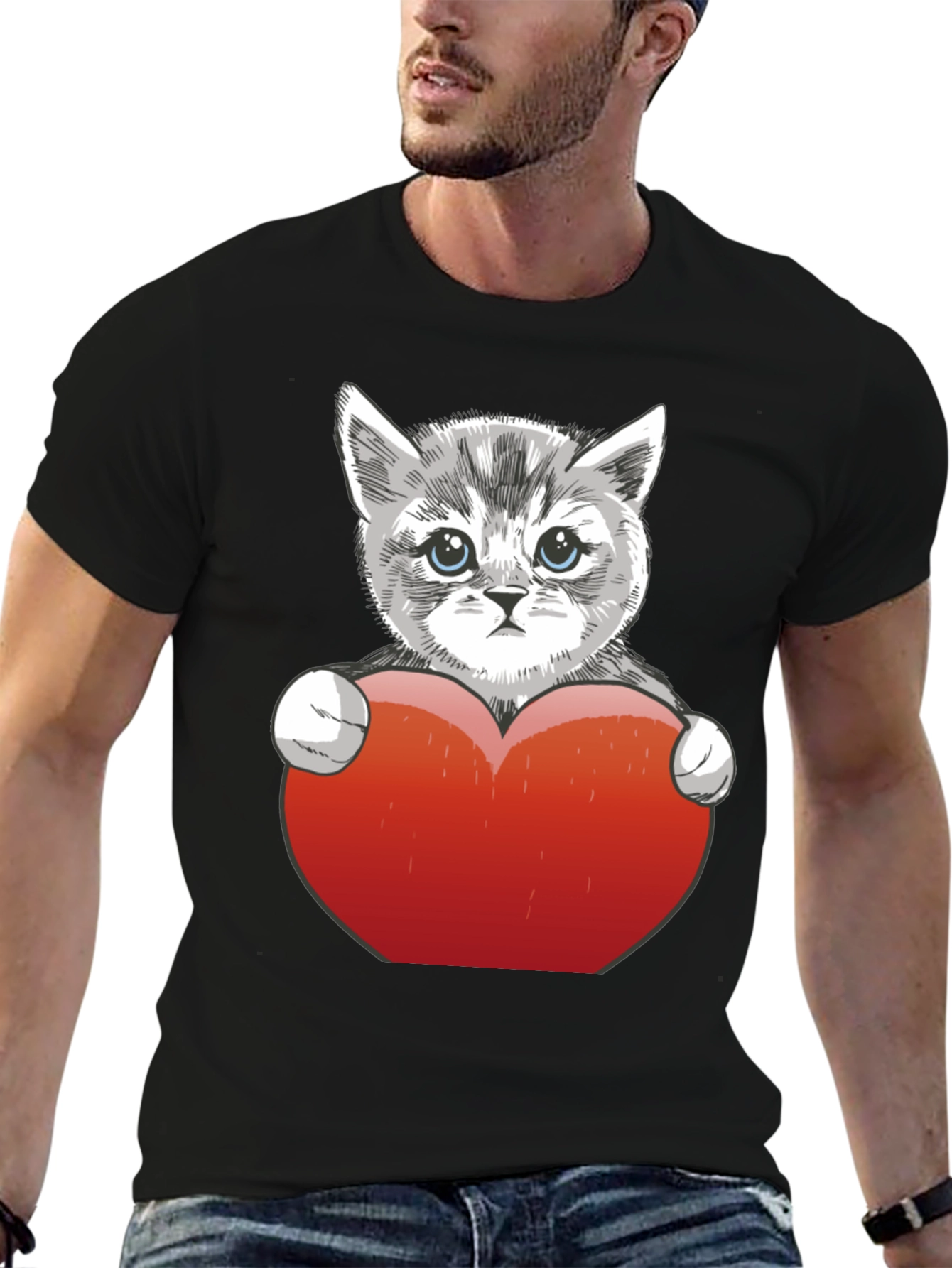 Cute Kitten Heart T-Shirt - Perfect Gift!