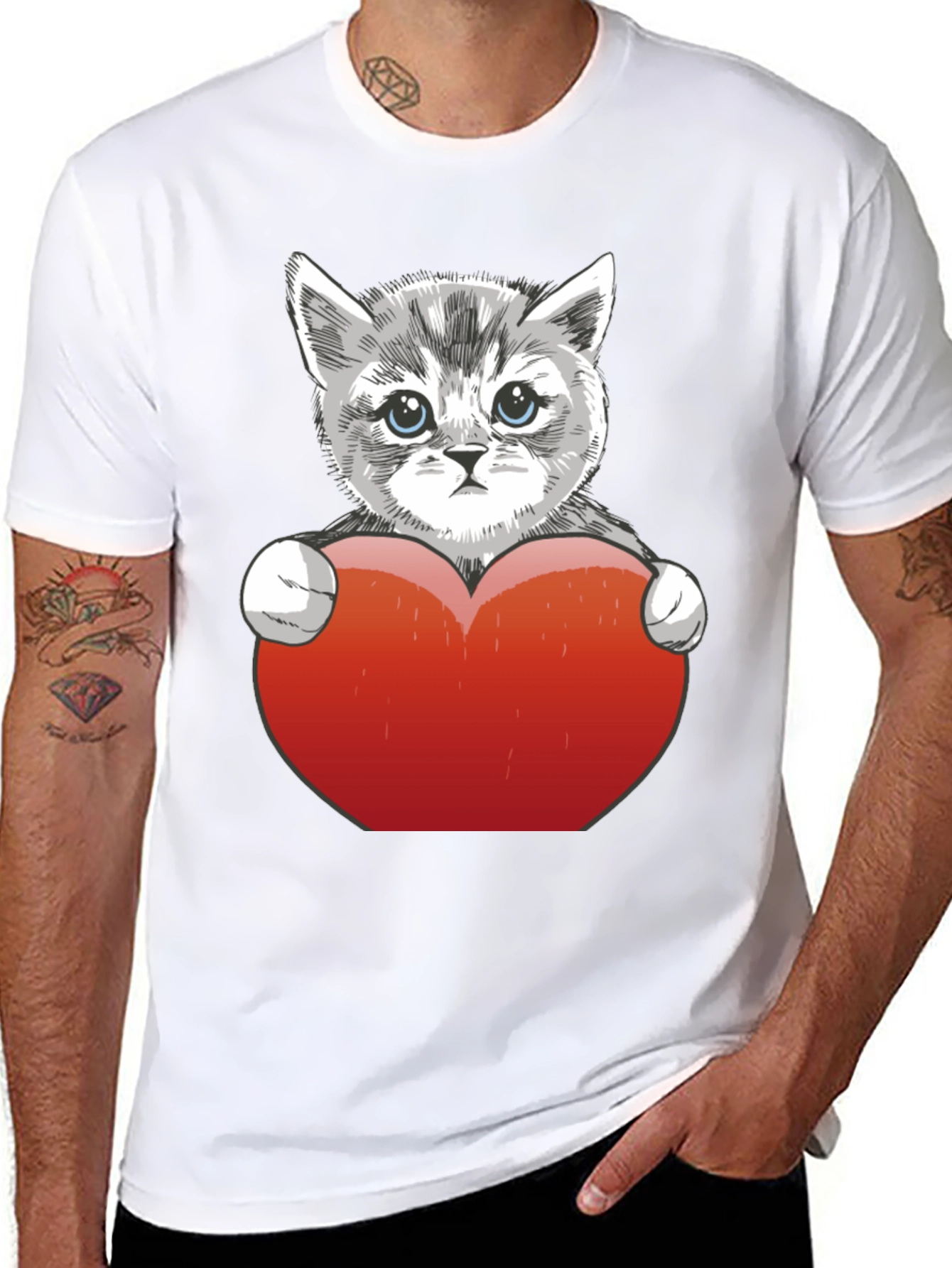 Cute Kitten Heart T-Shirt - Perfect Gift!