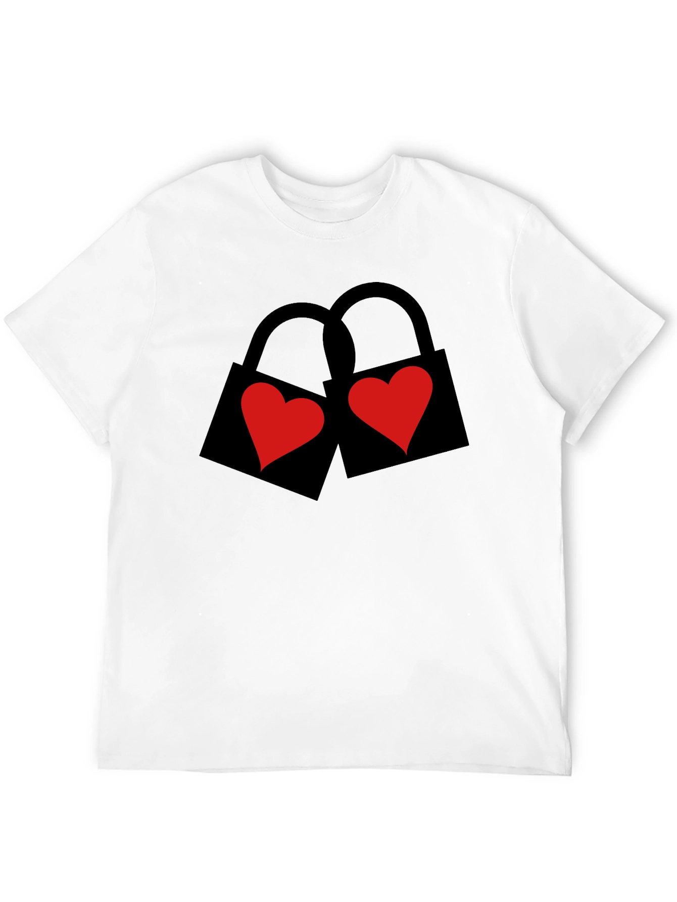 Heart Lock Black T-Shirt - Love Locks