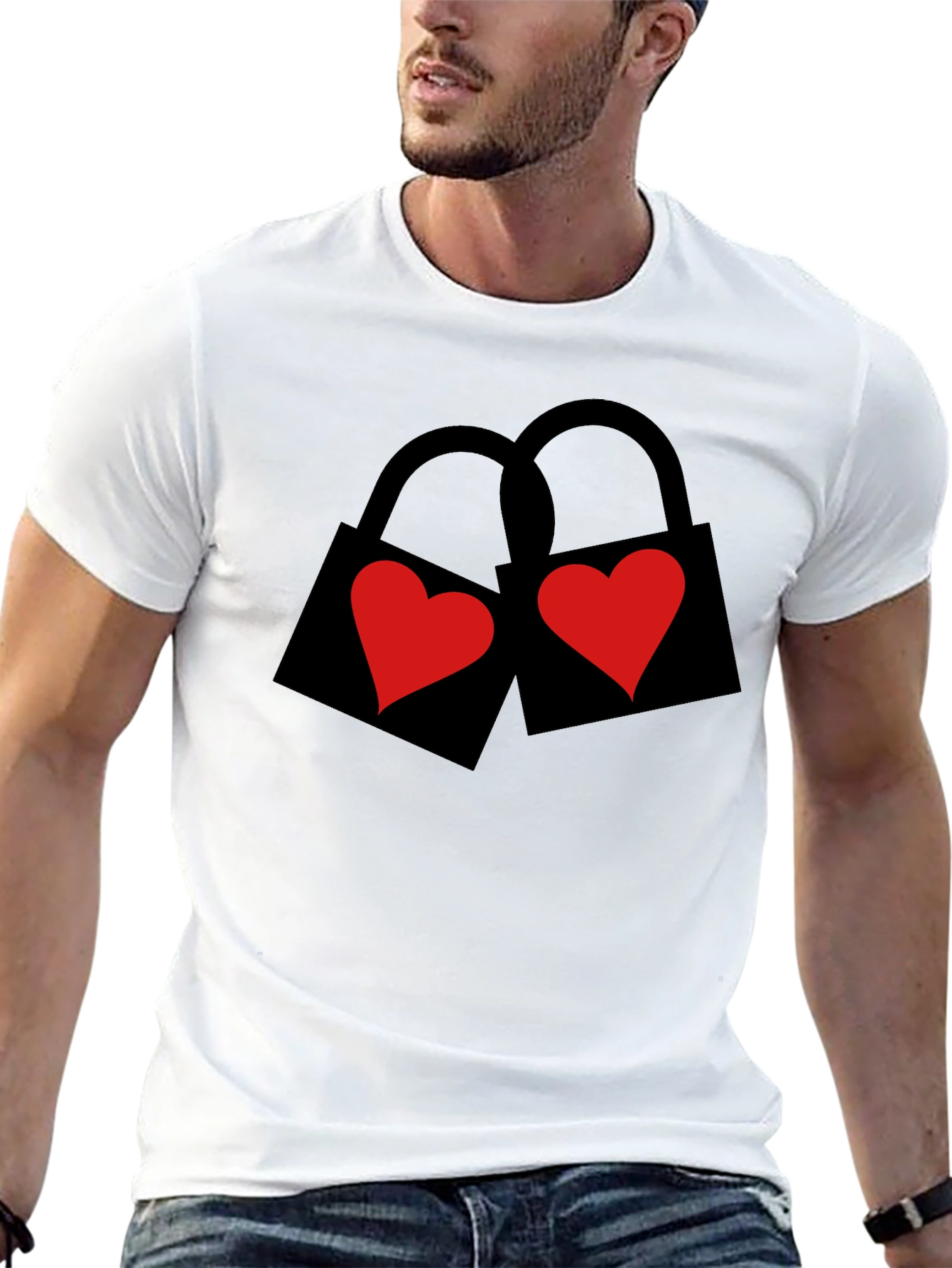 Heart Lock Black T-Shirt - Love Locks