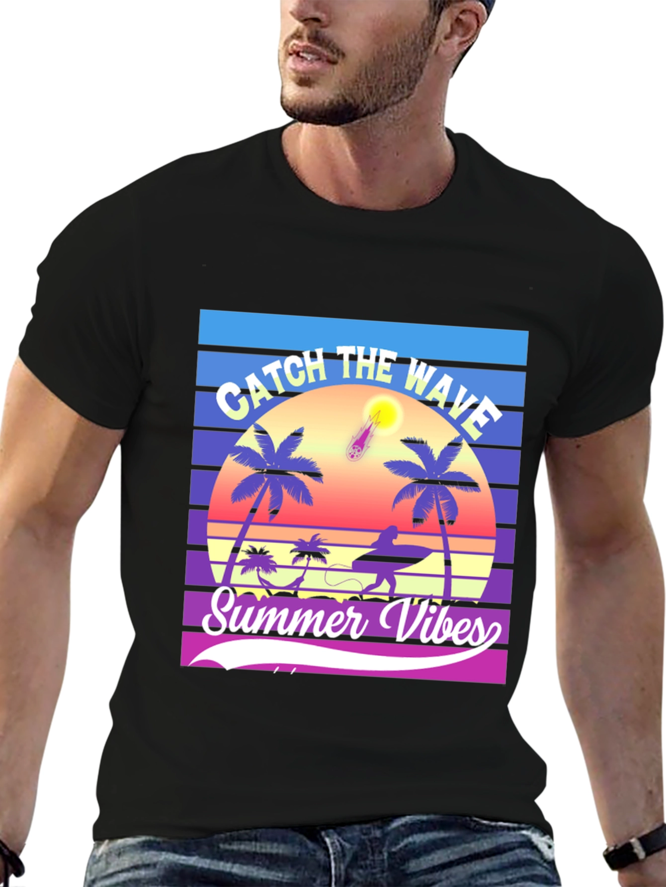 Summer Vibes Graphic T-Shirt - Catch the Wave!