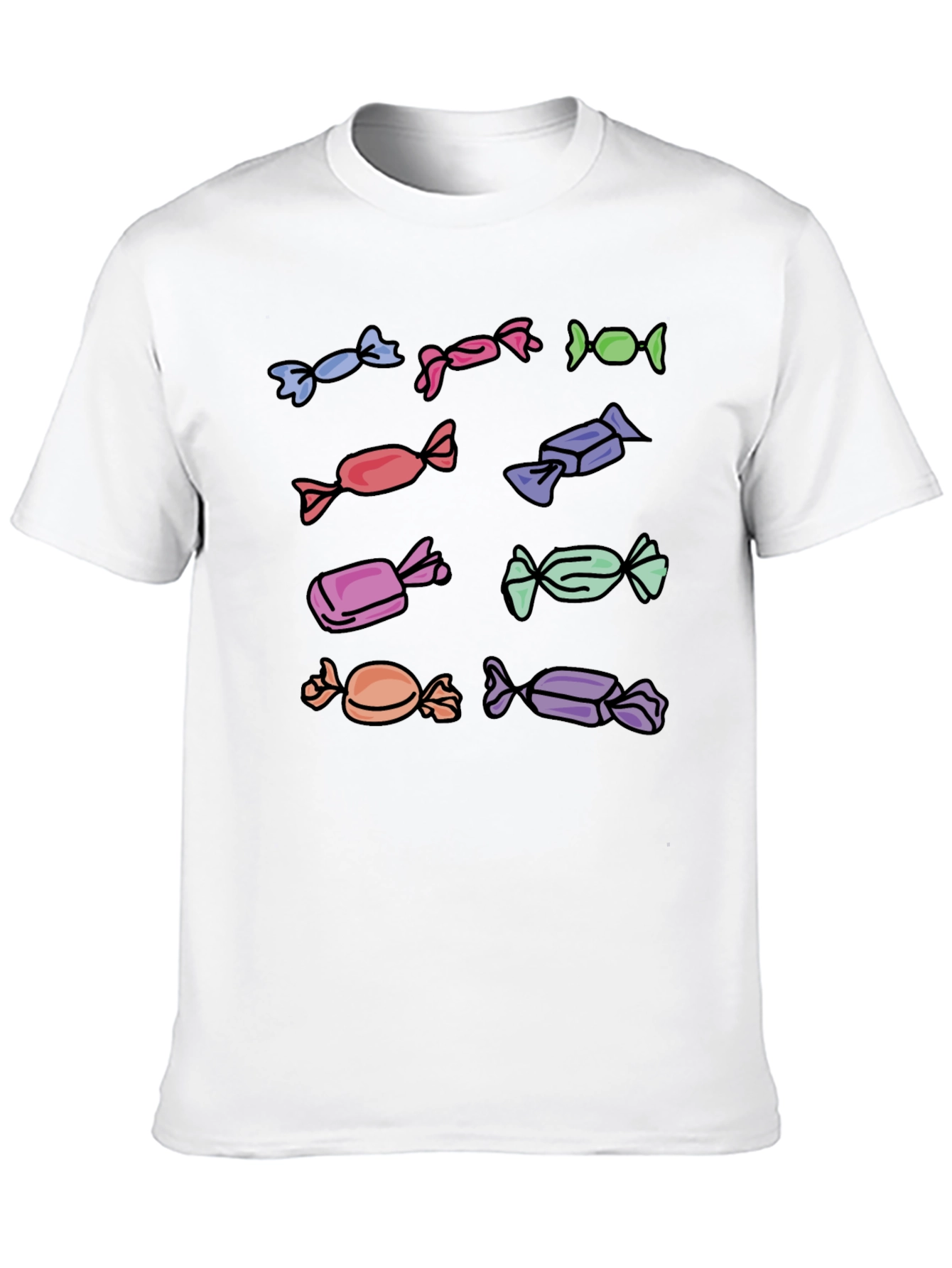 Candy Print Black T-Shirt