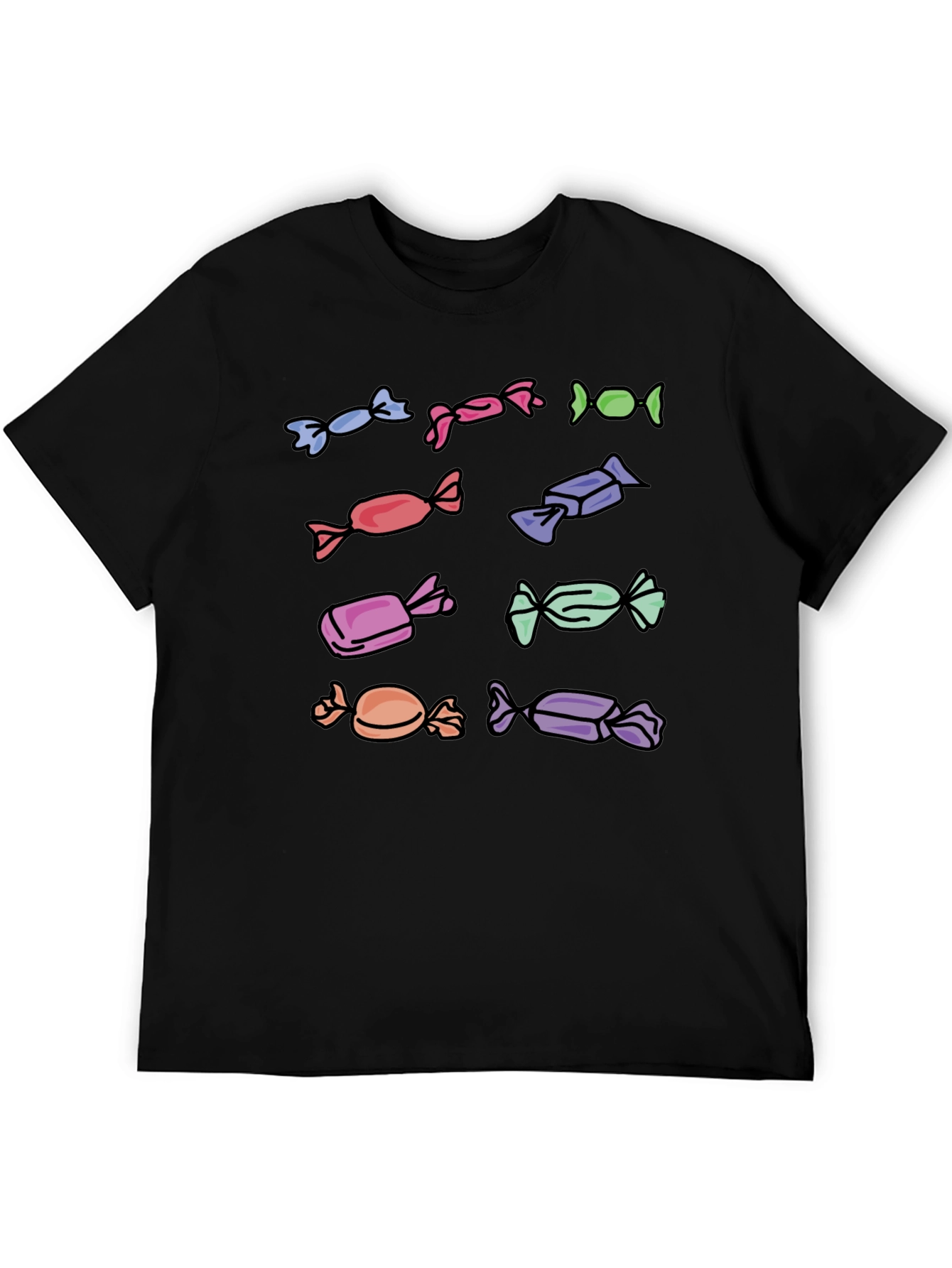 Candy Print Black T-Shirt