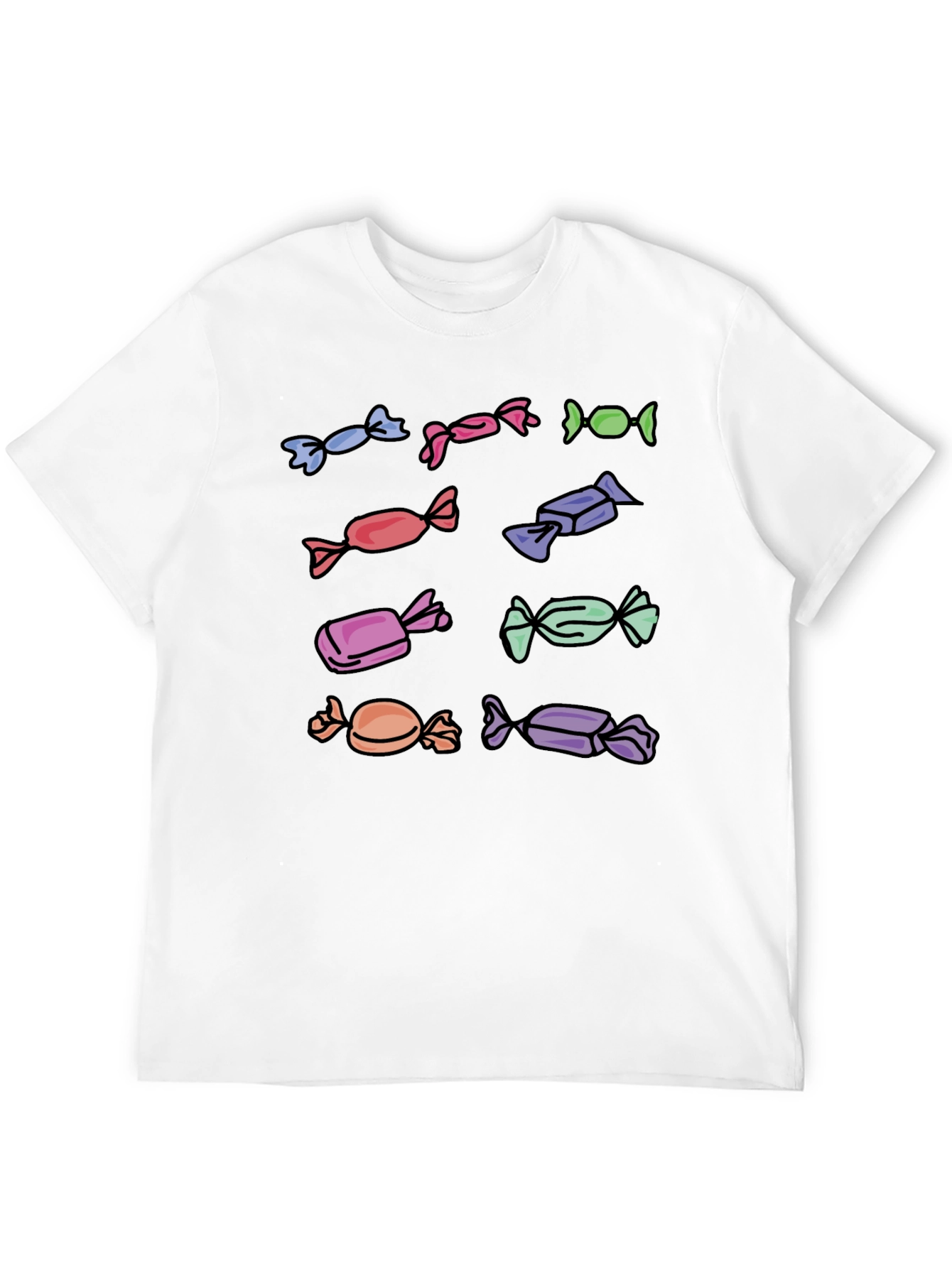 Candy Print Black T-Shirt