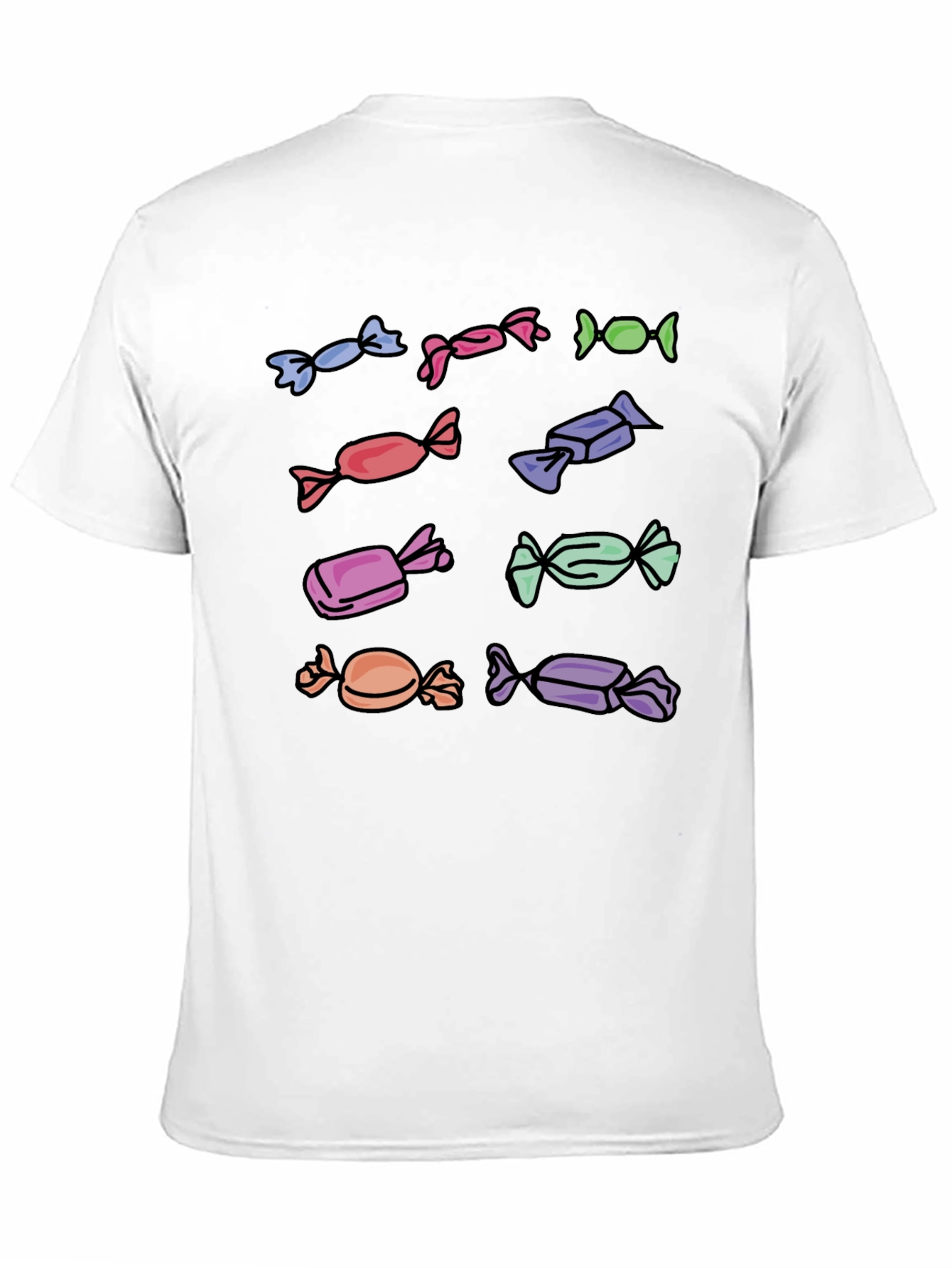 Candy Print Black T-Shirt