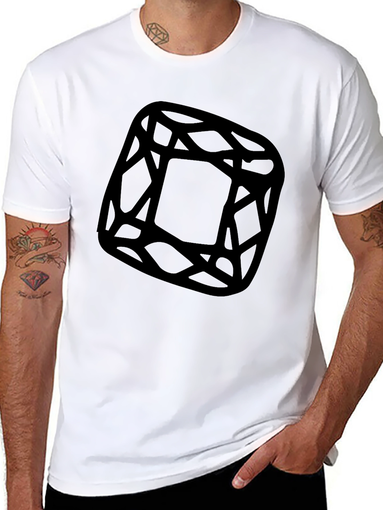 Geometric Graphic Black T-Shirt