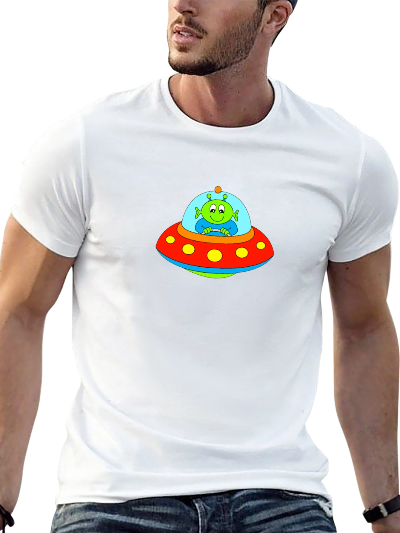 UFO Alien Graphic T-Shirt - Classic Fit