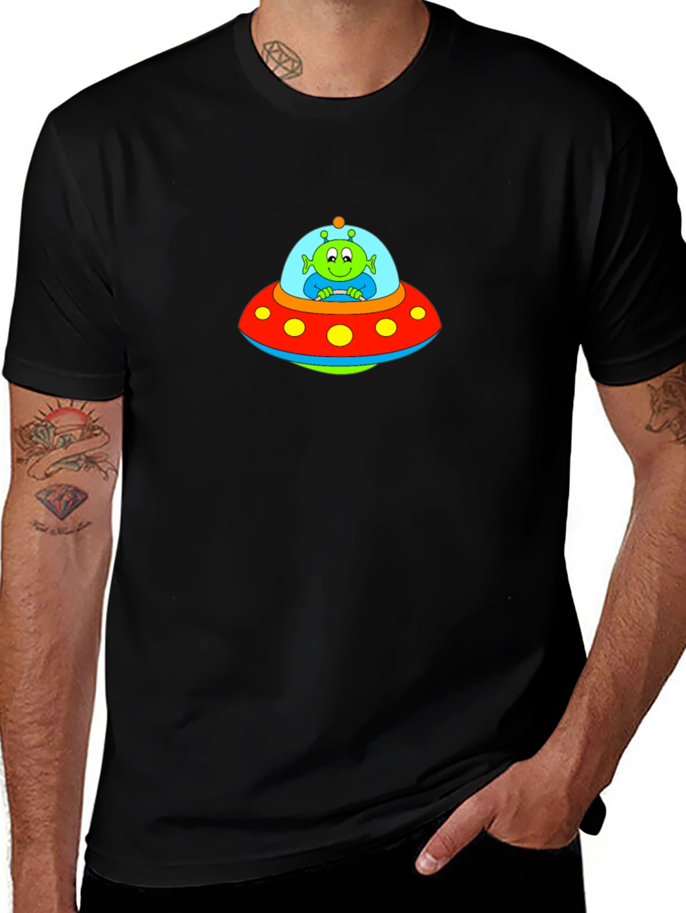 UFO Alien Graphic T-Shirt - Classic Fit