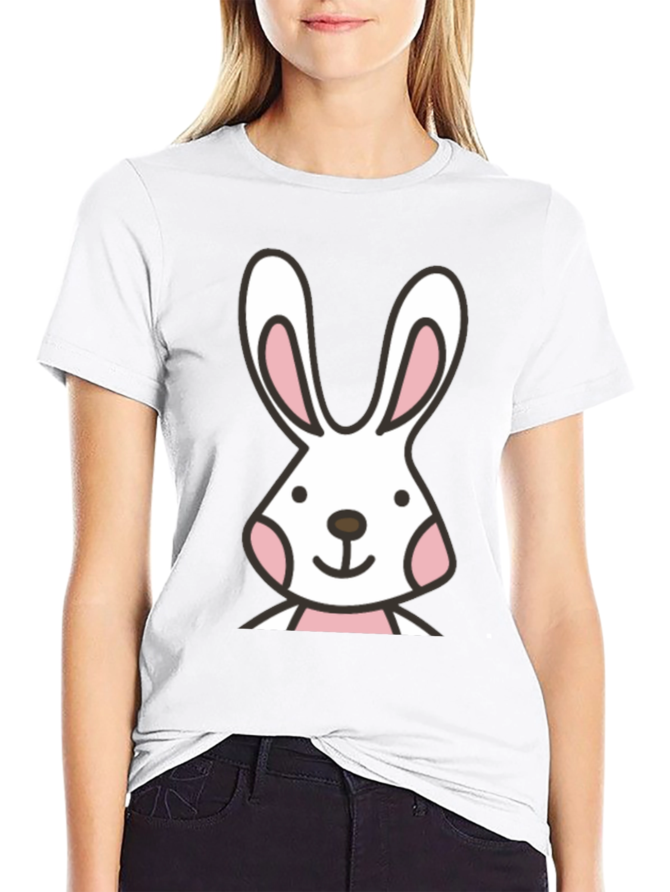 Bunny Graphic Black T-Shirt - Soft Cotton Casual Tee