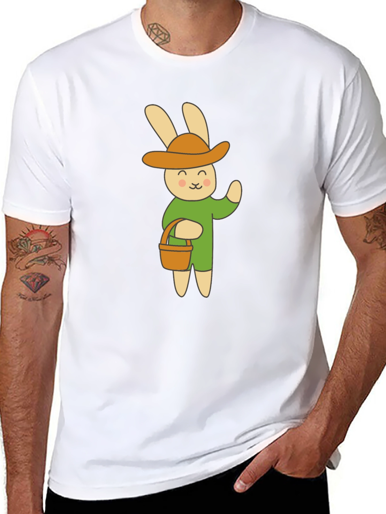 Bunny Rabbit T-Shirt - Cartoon Easter Tee