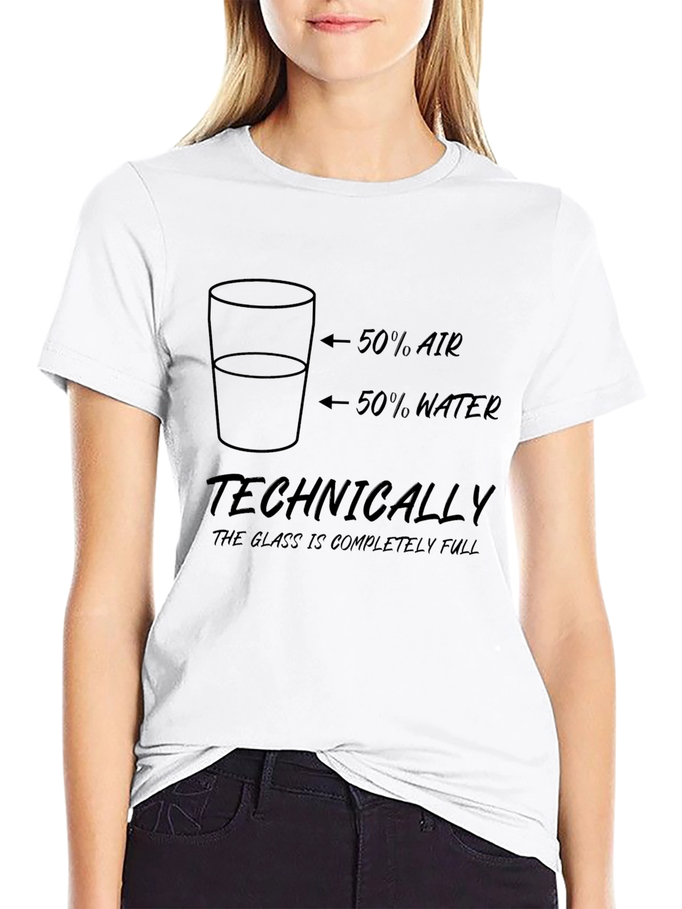 Technically Full Glass T-Shirt - Funny Science Tee