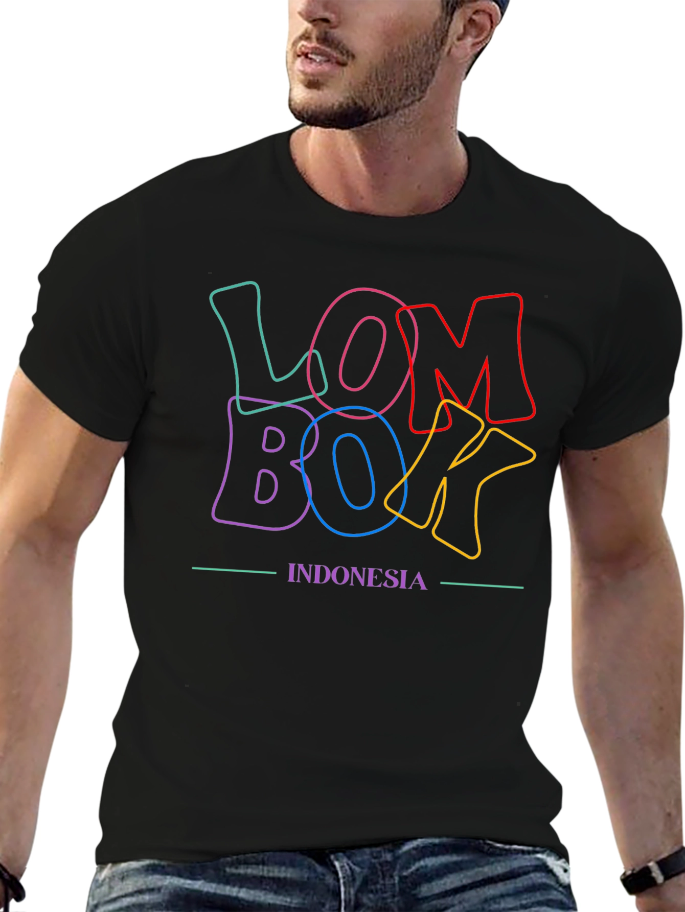 Lombok Indonesia Graphic Tee - Stylish Casual Top