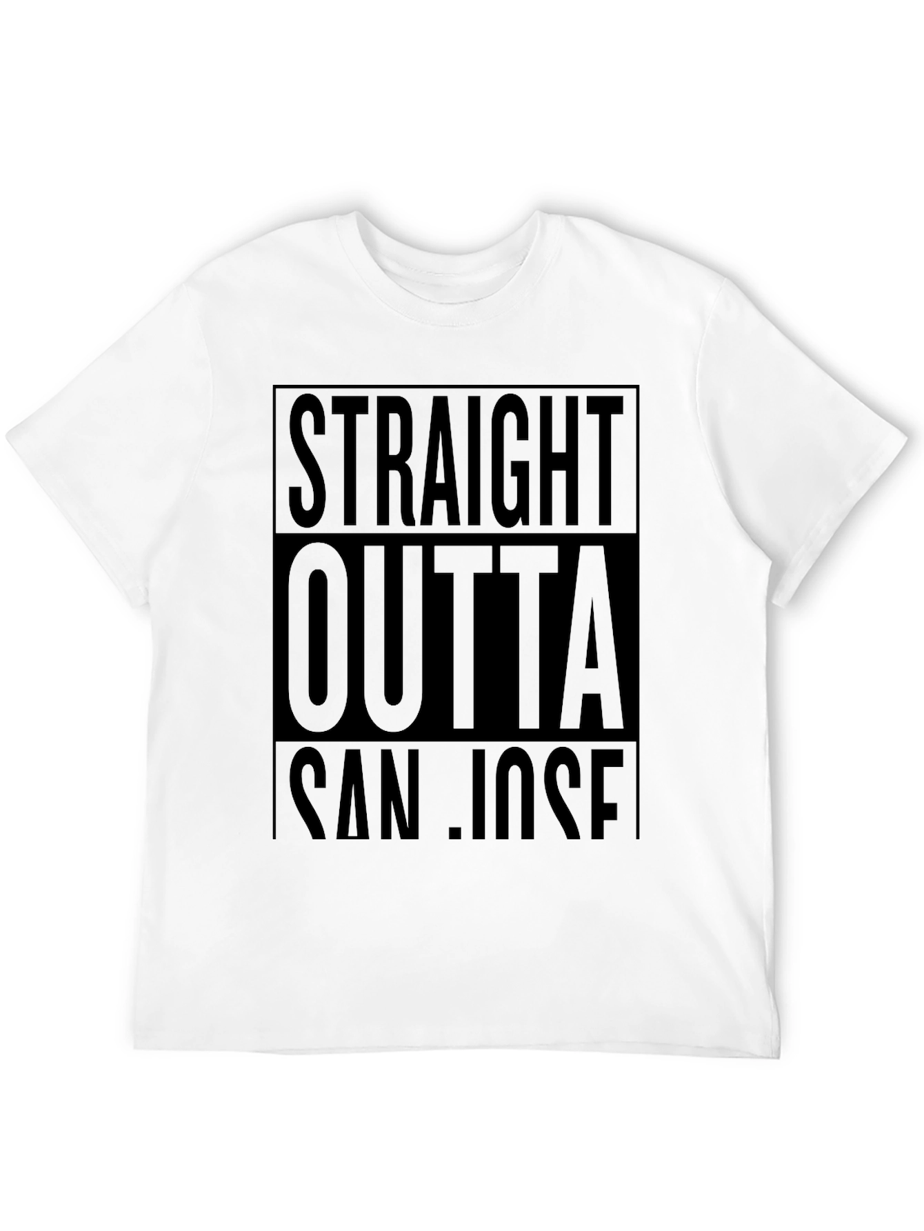 Straight Outta San Jose Black T-Shirt