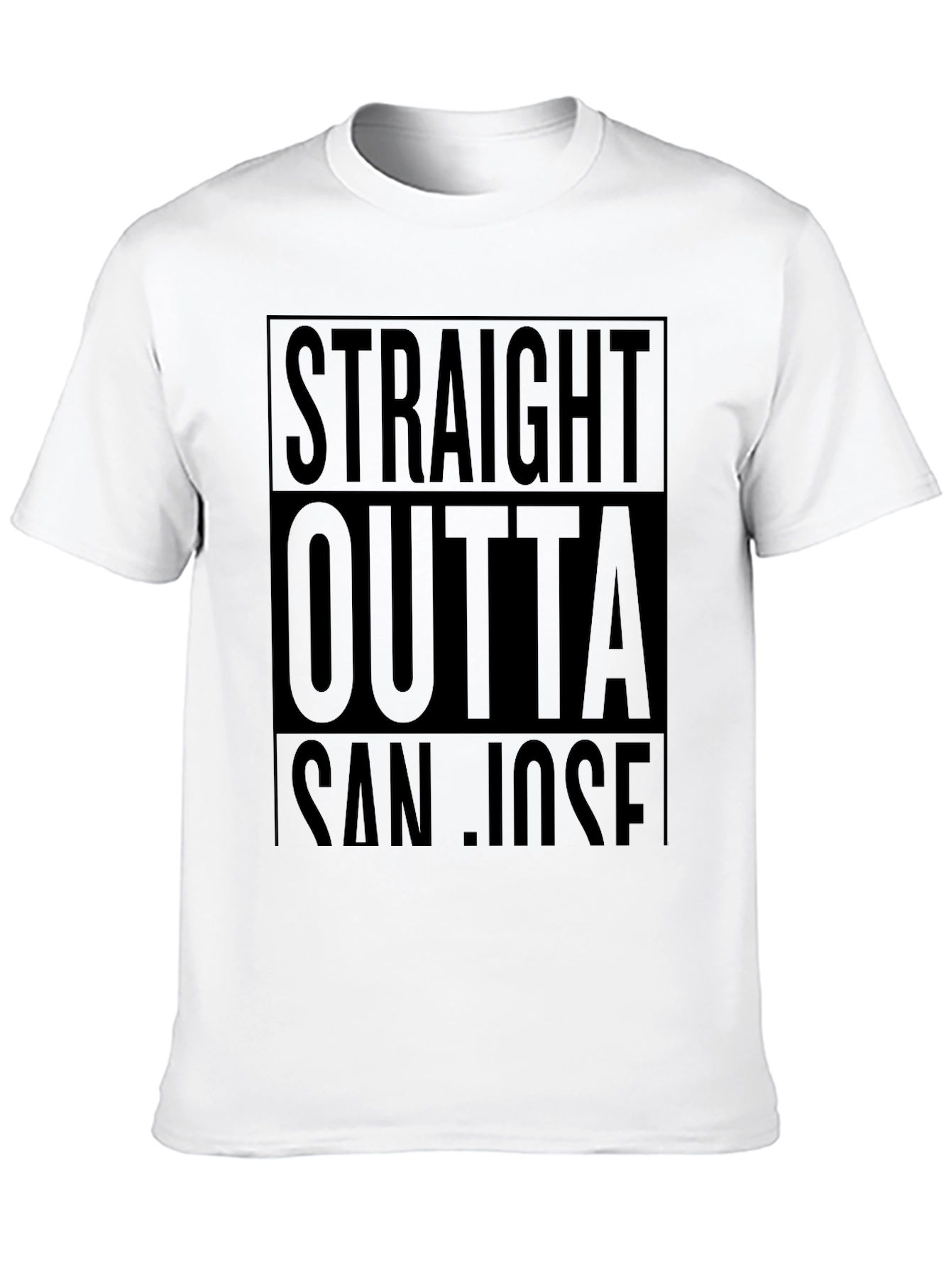 Straight Outta San Jose Black T-Shirt
