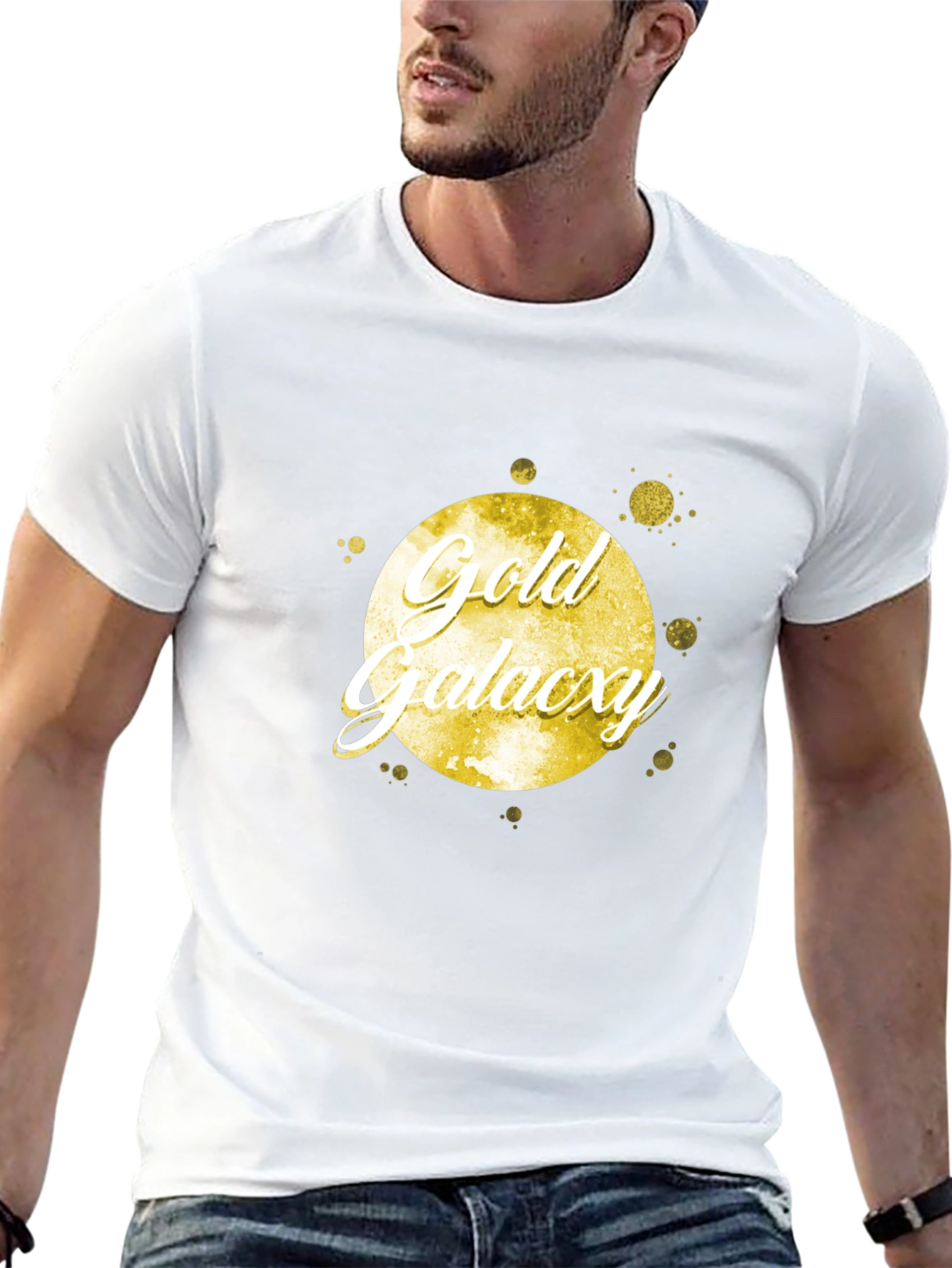 Gold Galaxy Black Tee Shirt