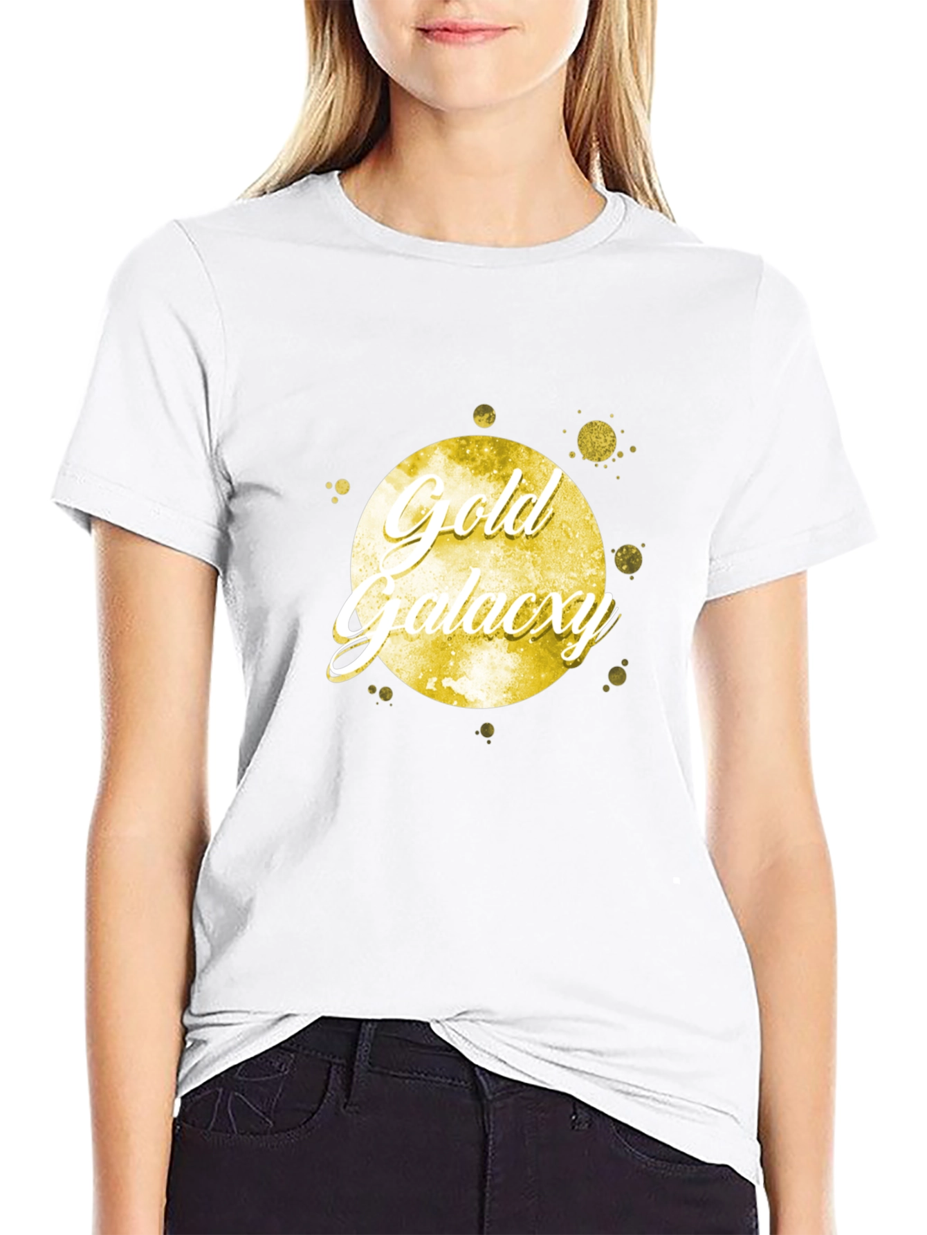Gold Galaxy Black Tee Shirt