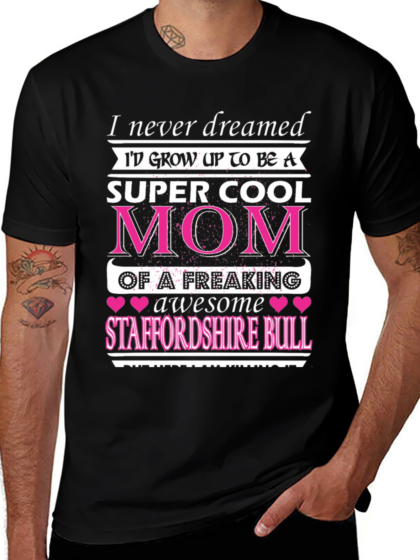 Super Cool Mom Staffordshire Bull T-Shirt