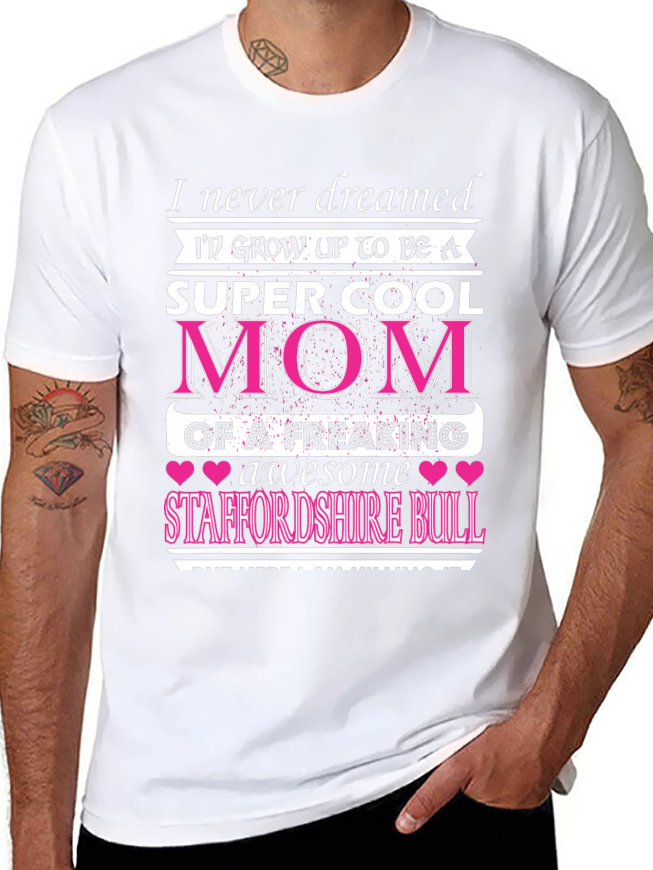 Super Cool Mom Staffordshire Bull T-Shirt