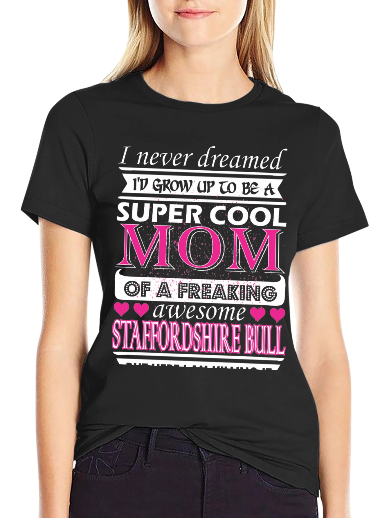 Super Cool Mom Staffordshire Bull T-Shirt