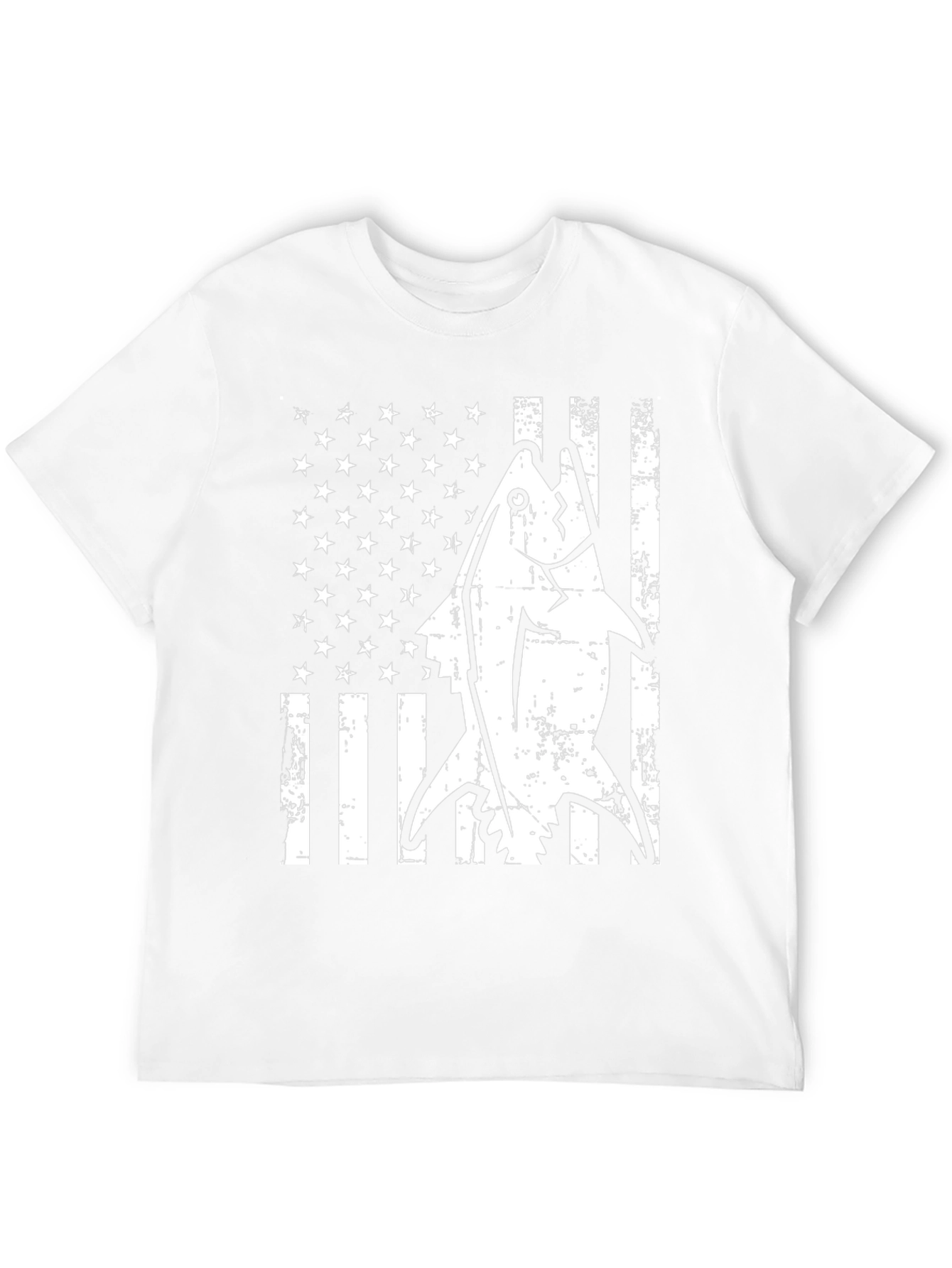 American Flag Tuna Fish Graphic T-Shirt