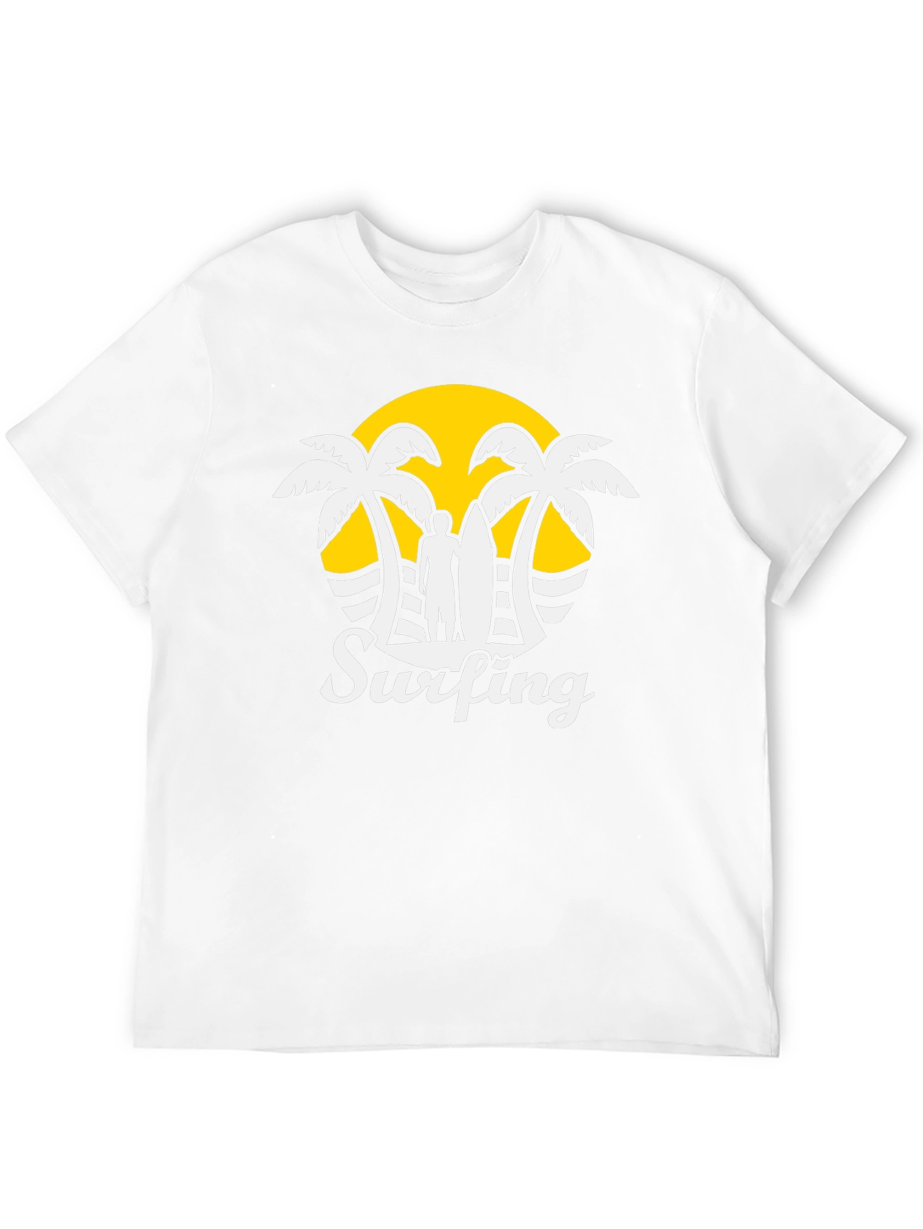 Mens Black Surfing Graphic T-Shirt